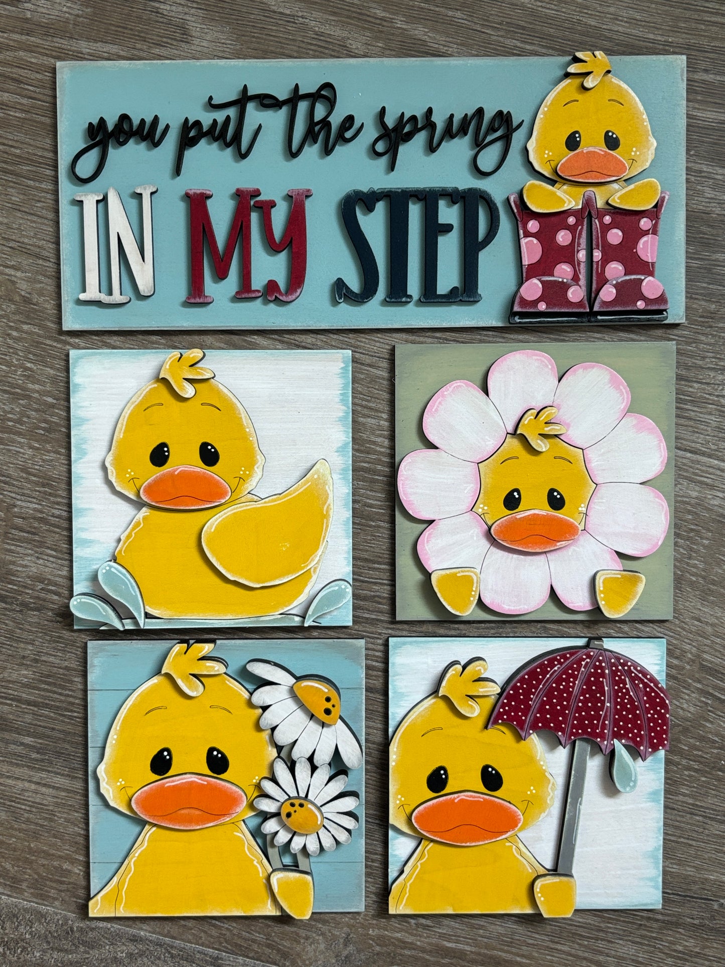 Spring ducks interchangeable square and rectangle inserts