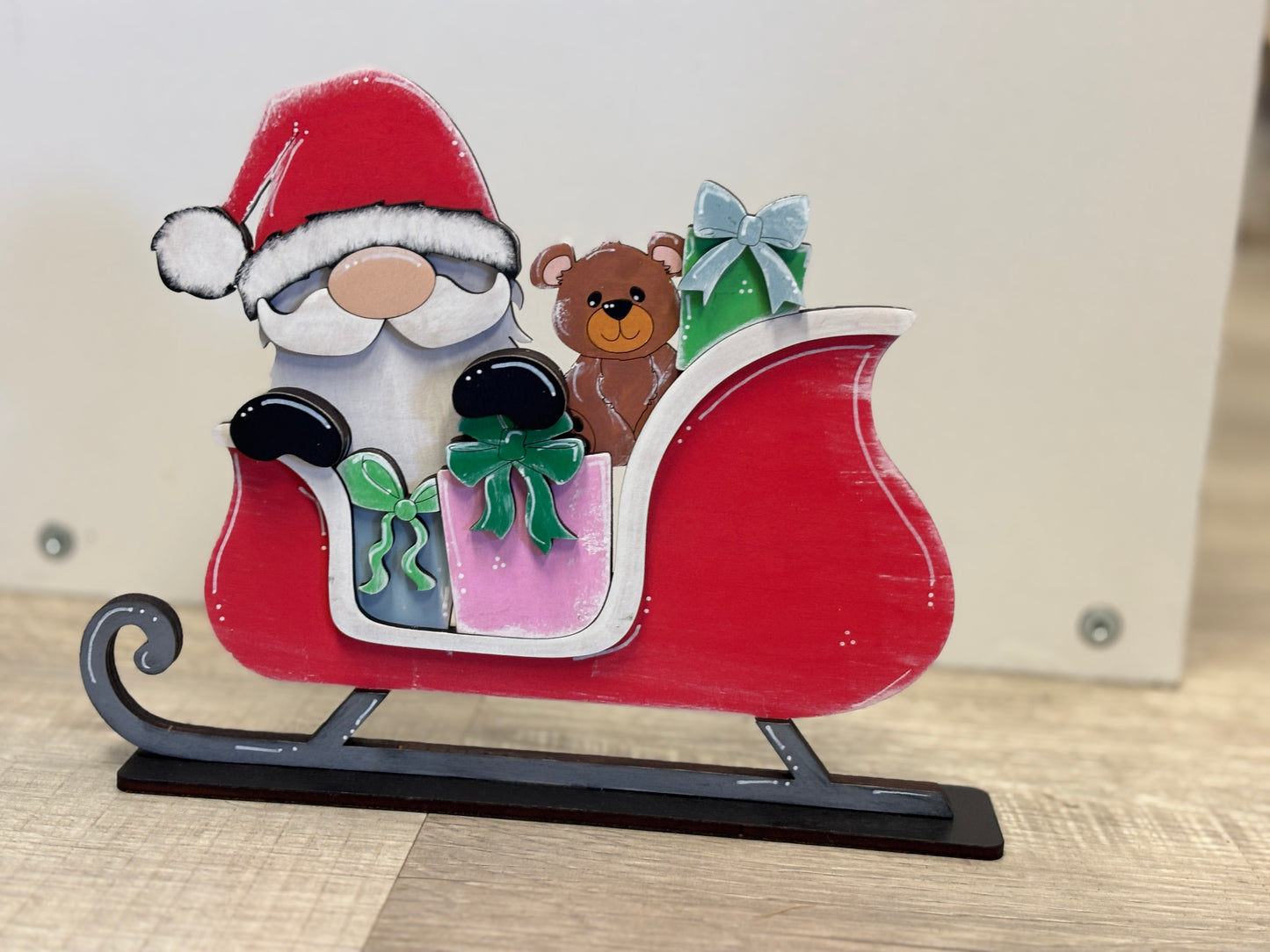 Gnome Christmas sleigh