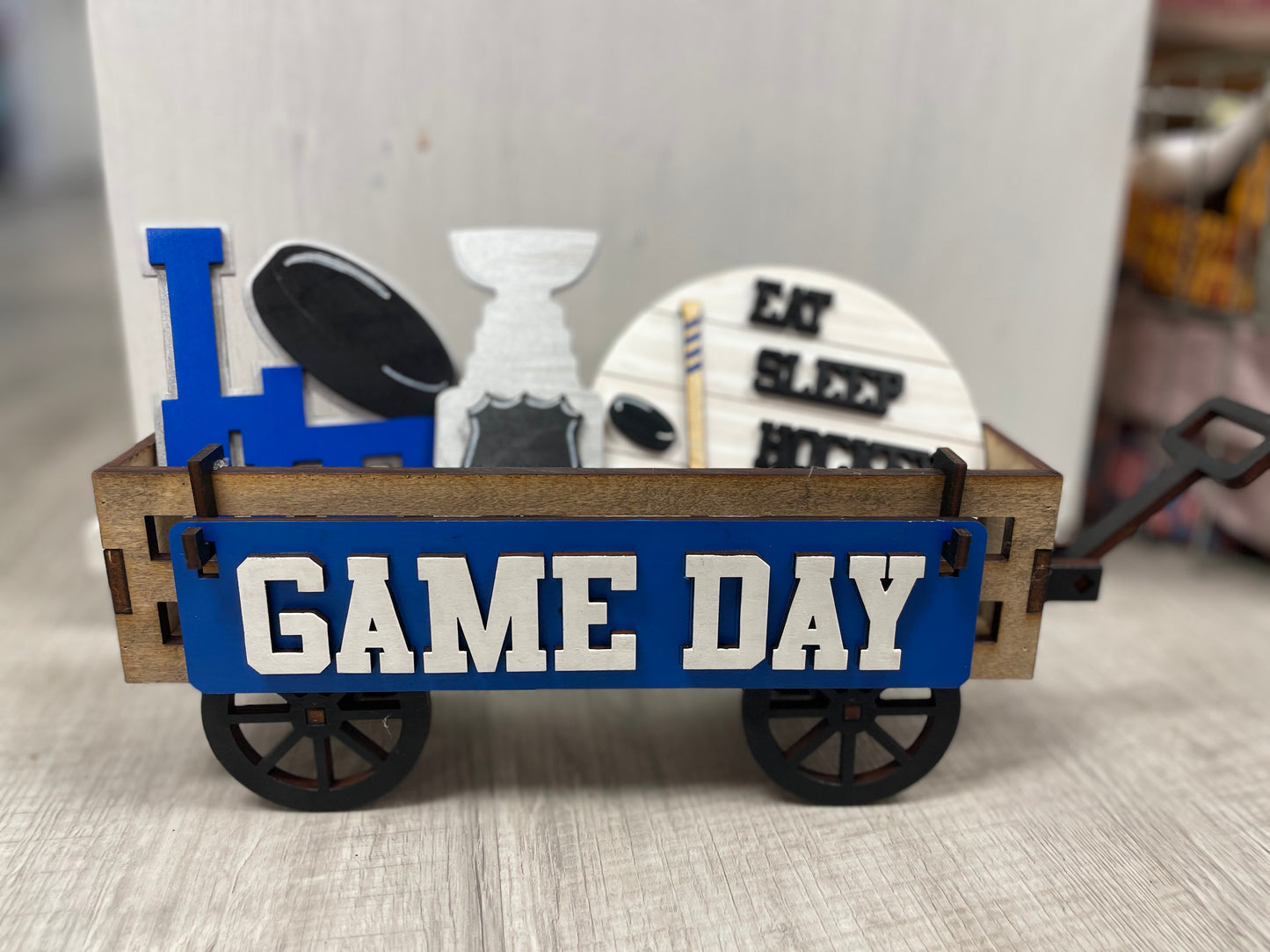 Hockey wagon/shelf/crate set