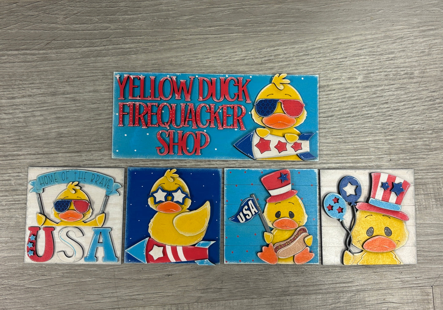 Patriotic ducks interchangeable square and rectangle inserts