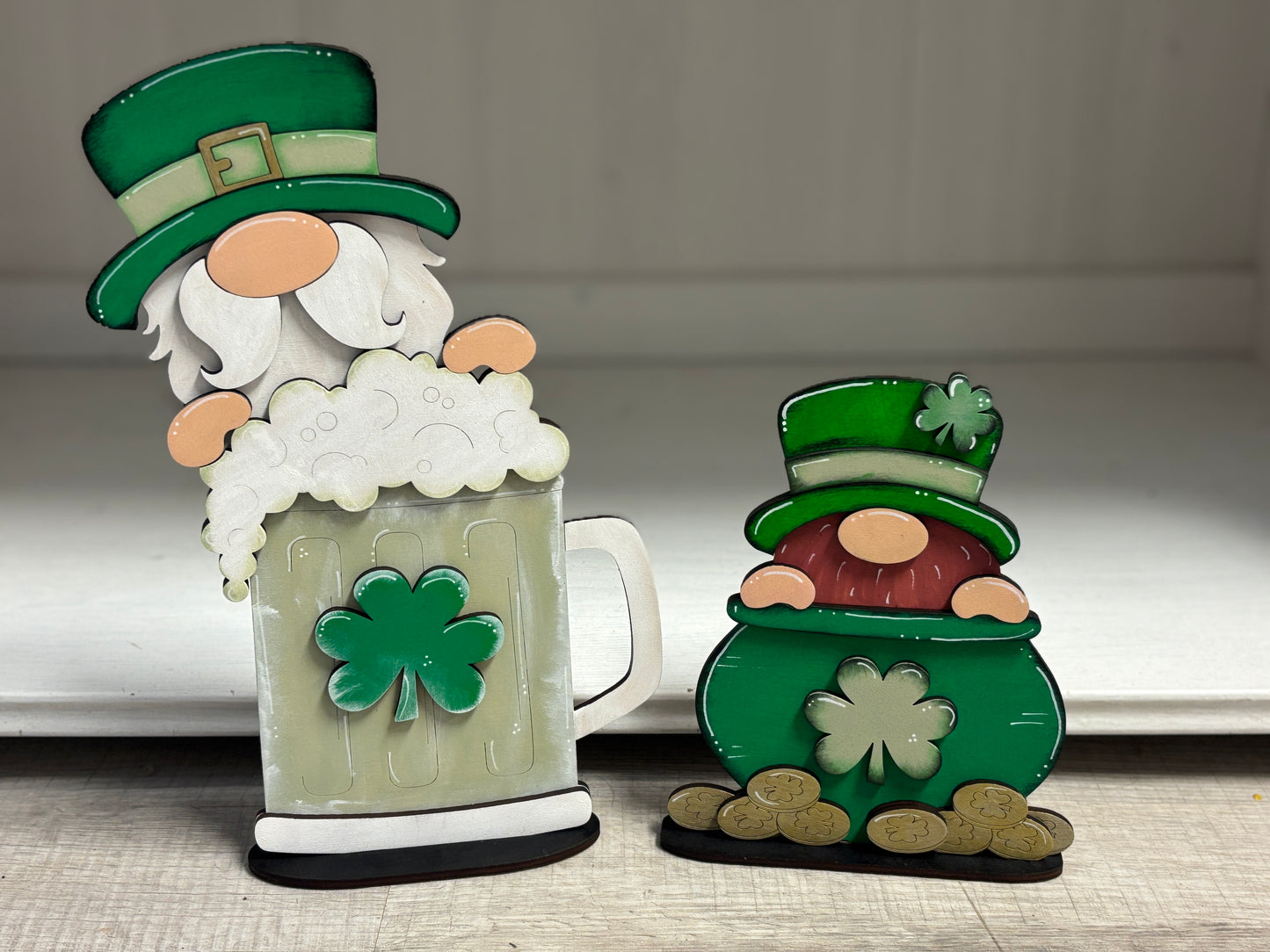 standing St. Patrick’s Day shelf sitter gnomes