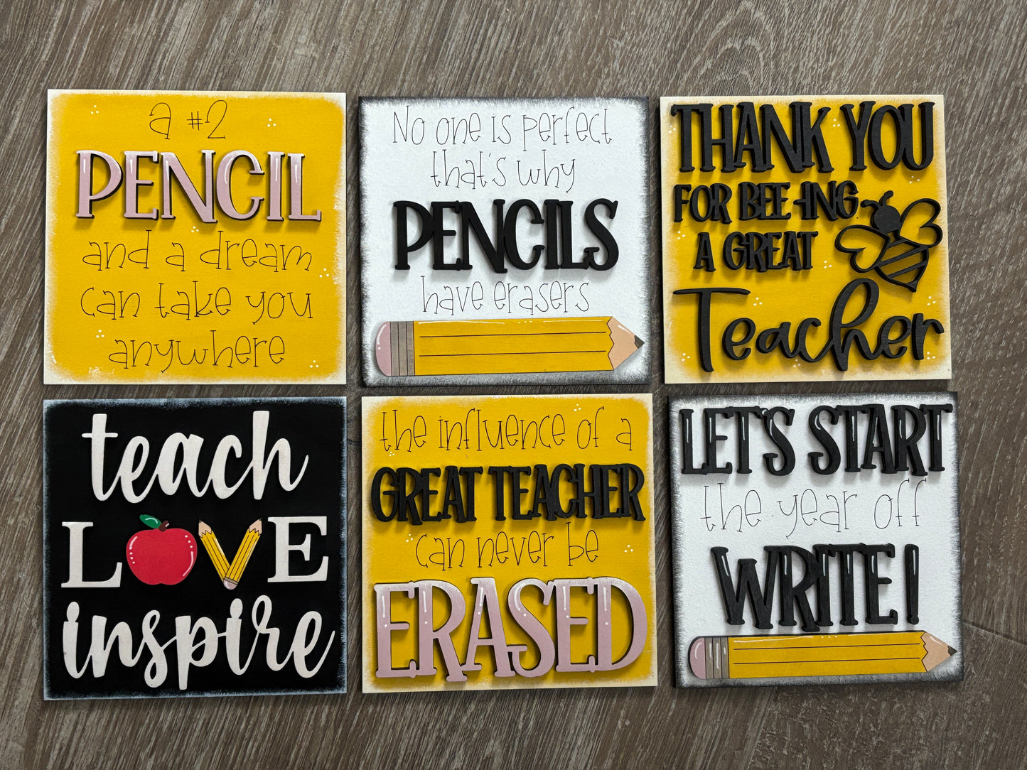 Teacher/school themed square inserts