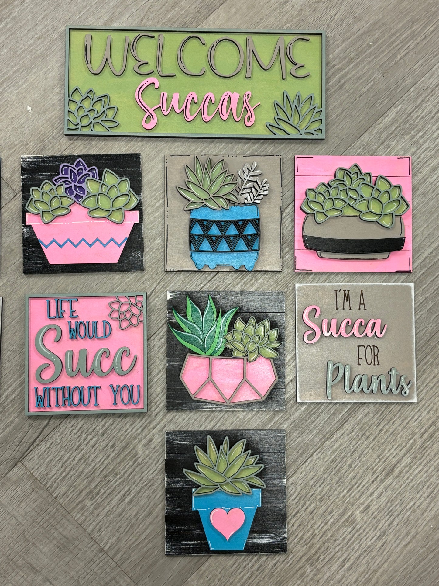 Succulent interchangeable square and rectangle inserts