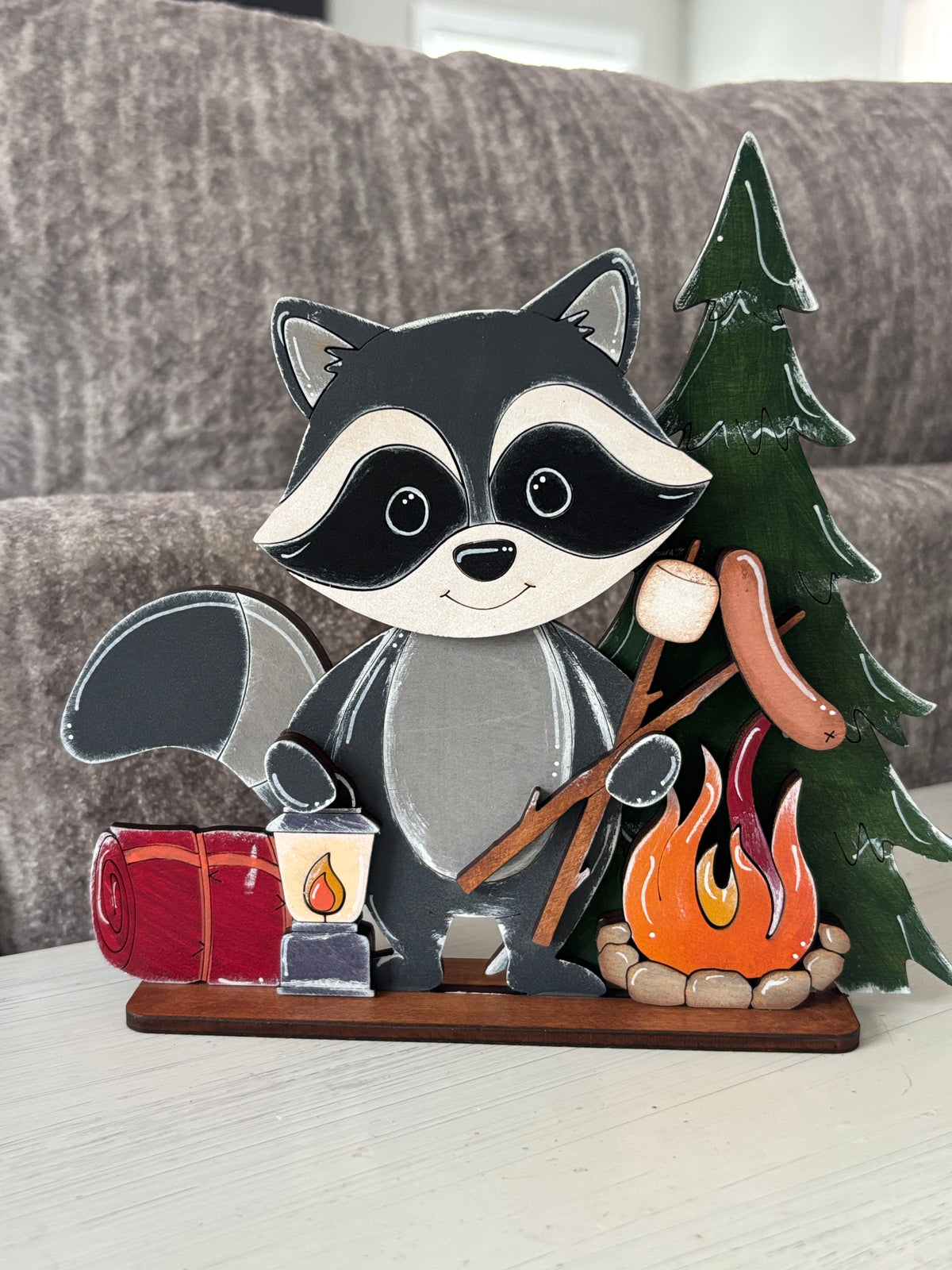 Mini standing camping raccoon