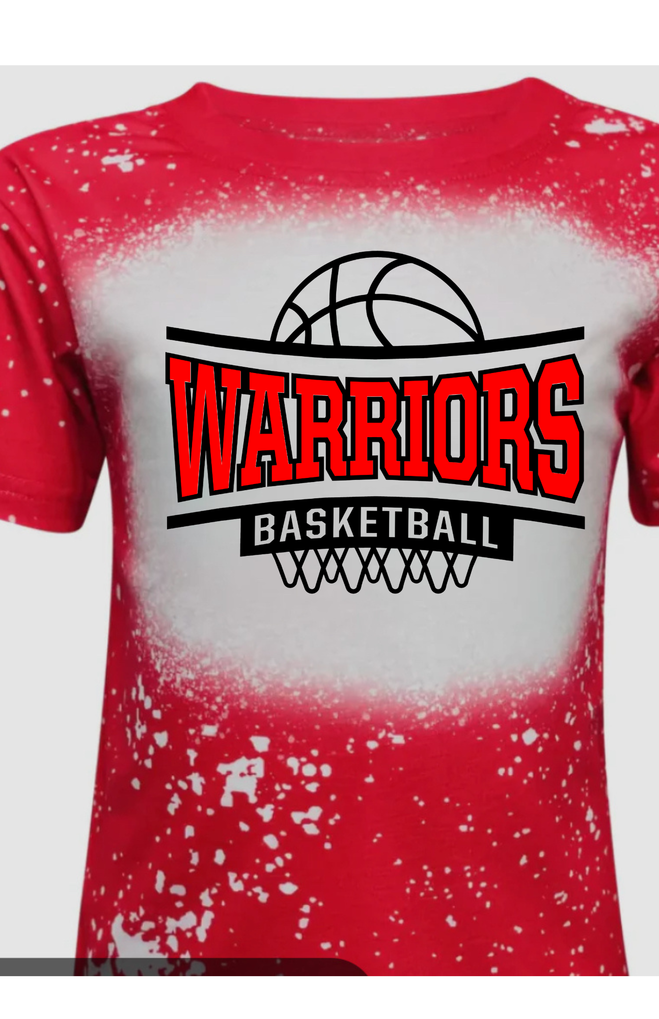 Warriors basketball tee bleached style