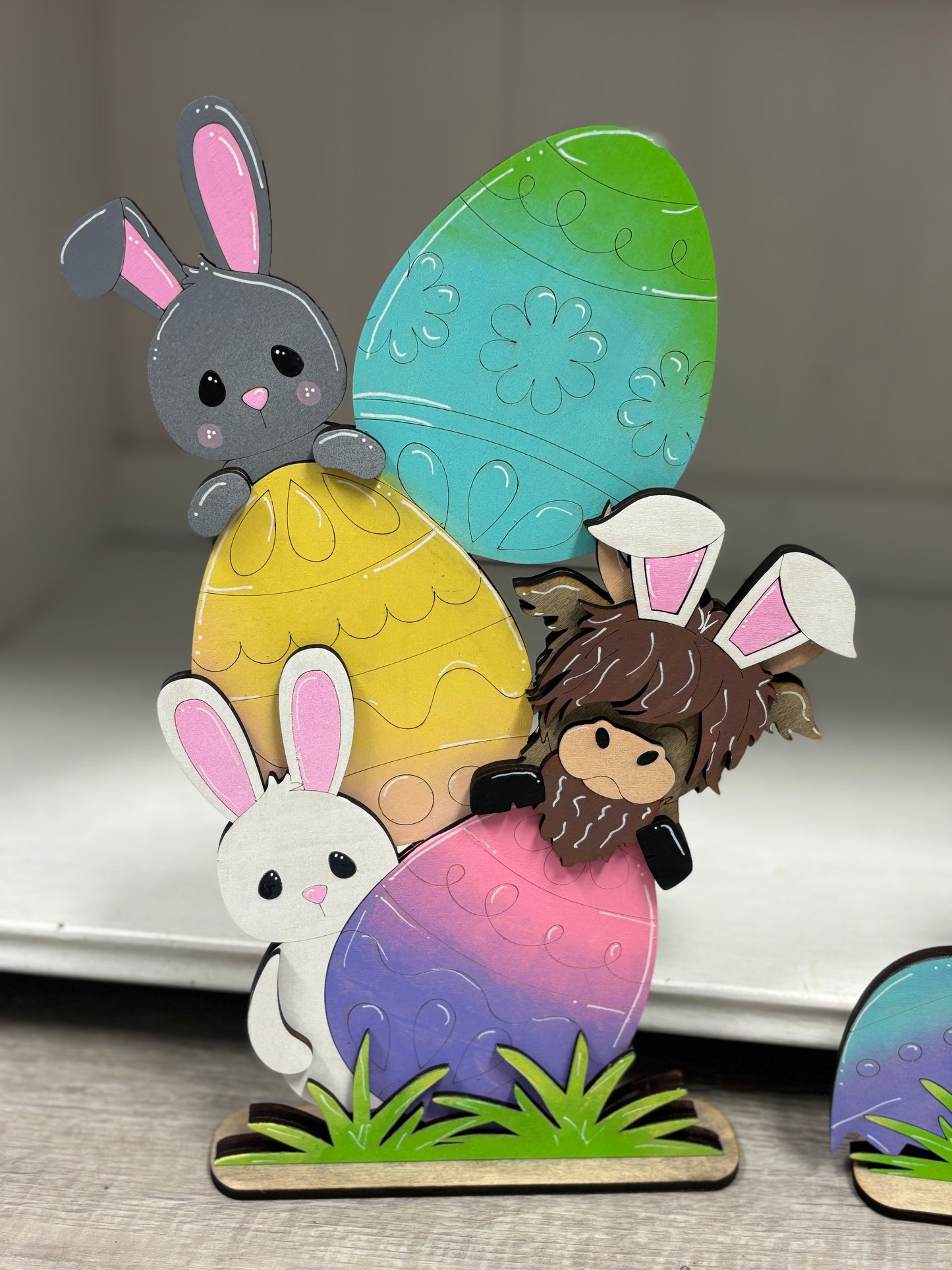 Easter highland cow shelf sitters
