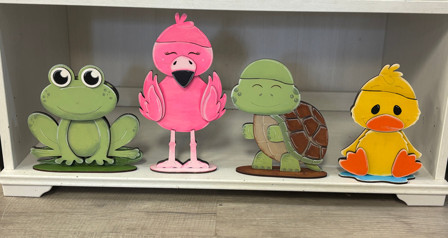 Standing Animals & gnomes with interchangeable hats (sold separately)