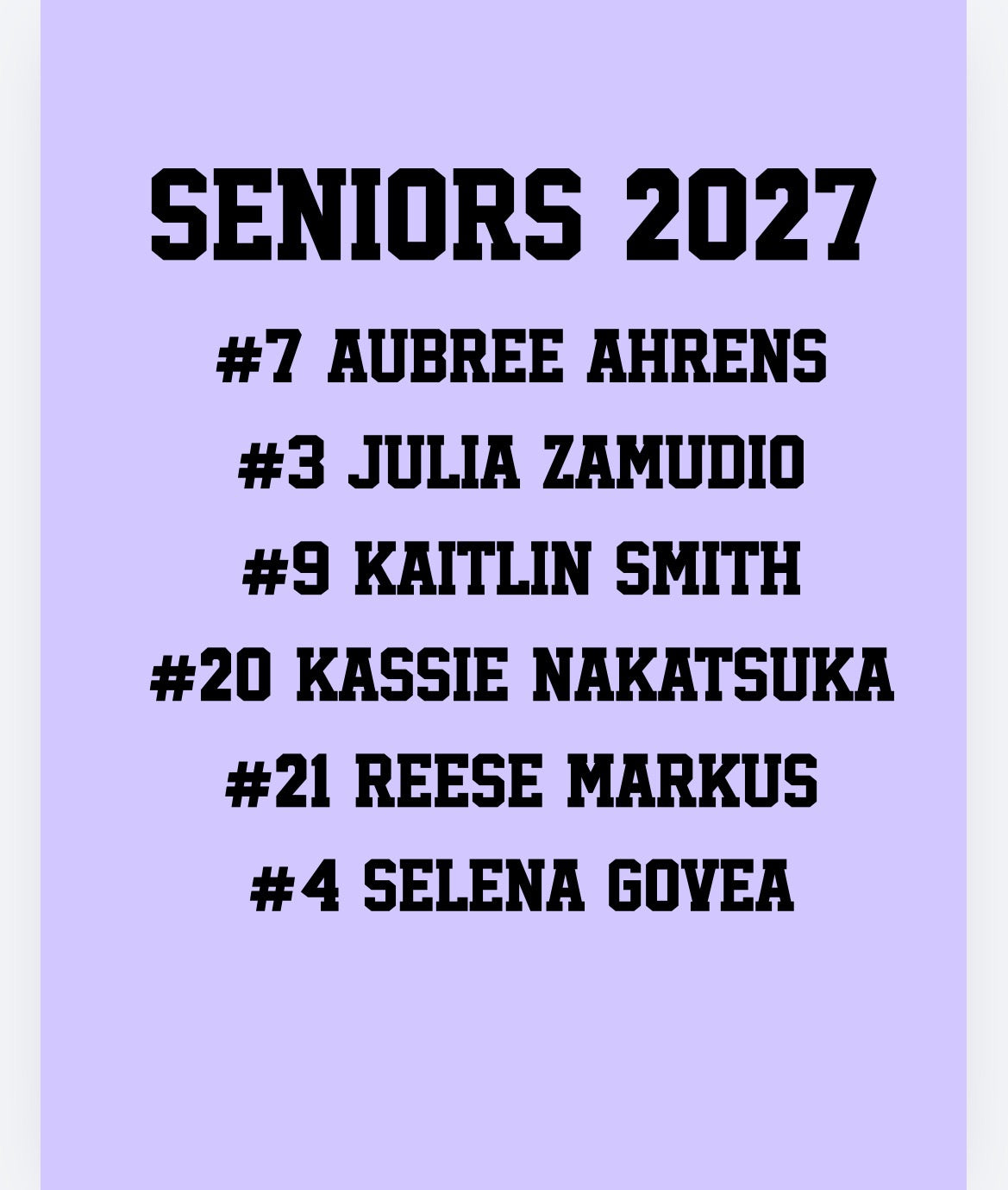 Senior night non senior color tee