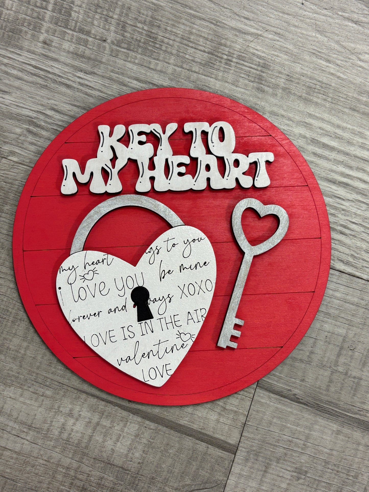 Valentine’s - key to my heart interchangeable round insert