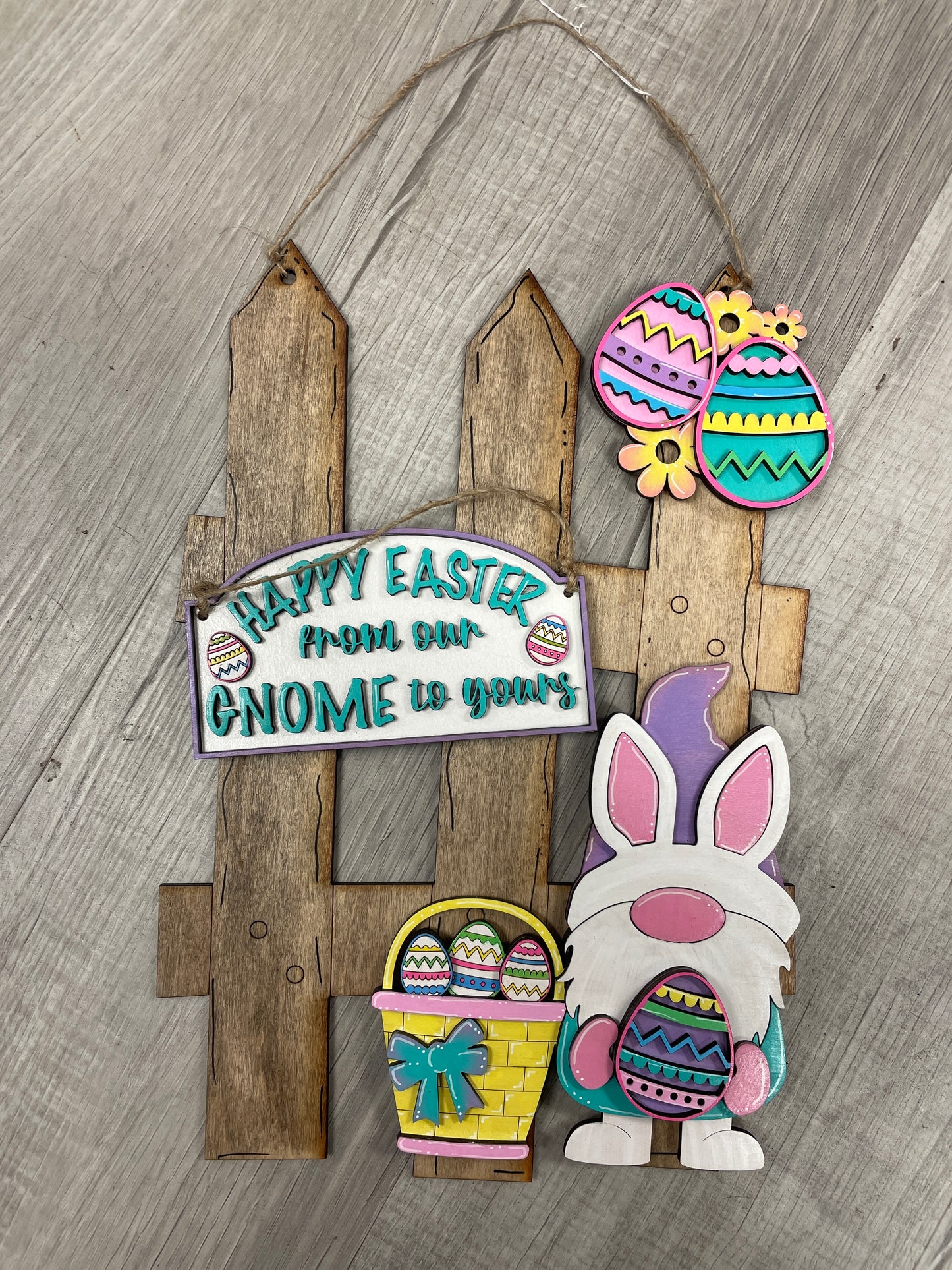 Happy Easter gnome interchangeable fence set