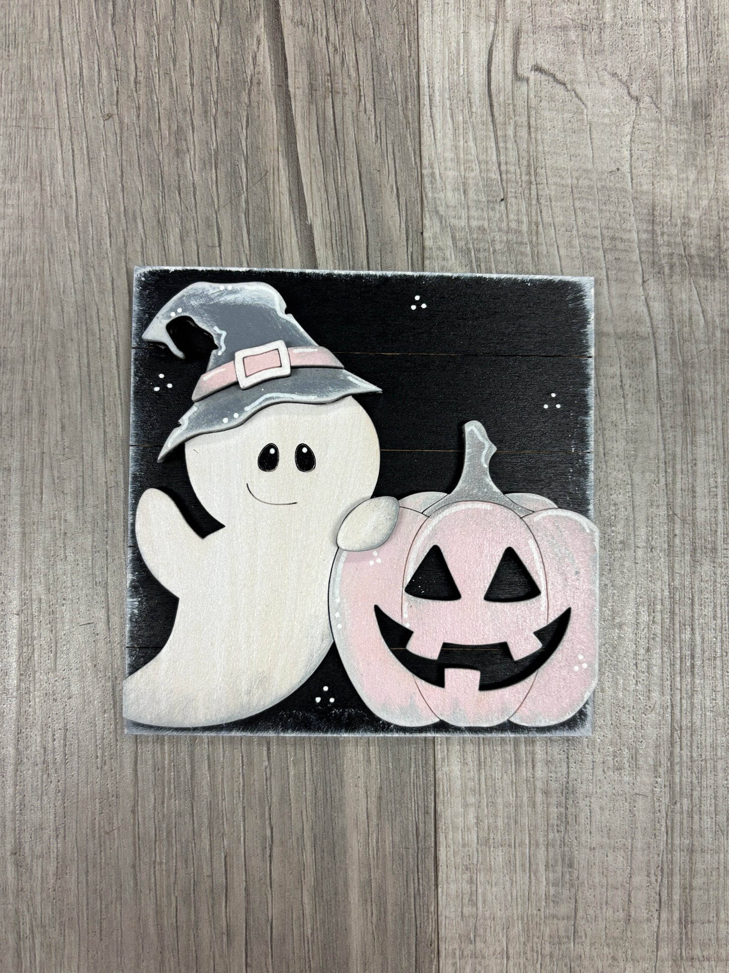 Pink Ghost Halloween interchangeable square & rectangle inserts