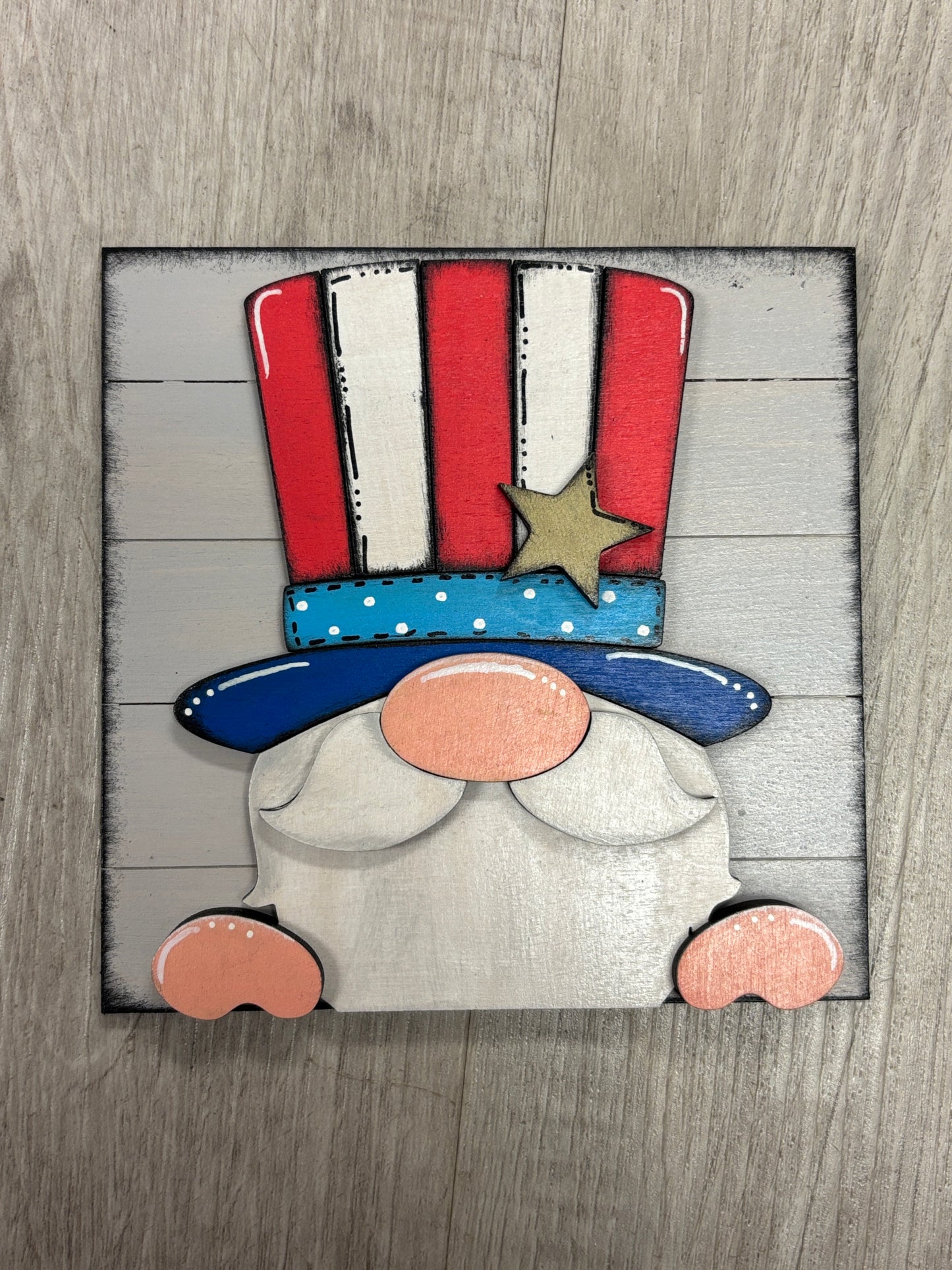 Patriotic gnomes interchangeable square and rectangle inserts