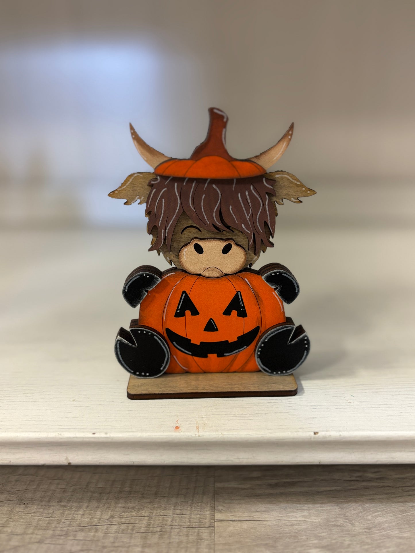 Mini standing highland cows- Halloween