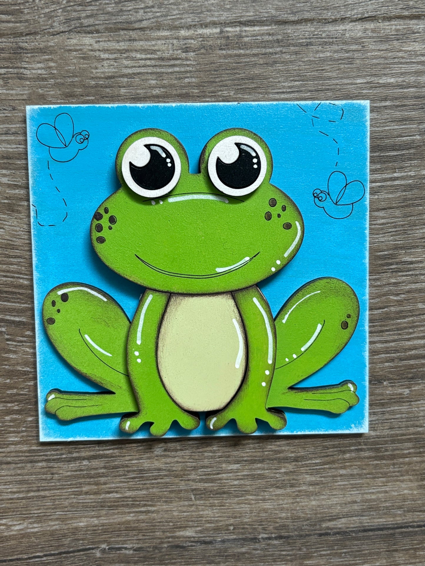 Frog themed interchangeable square and rectangle inserts