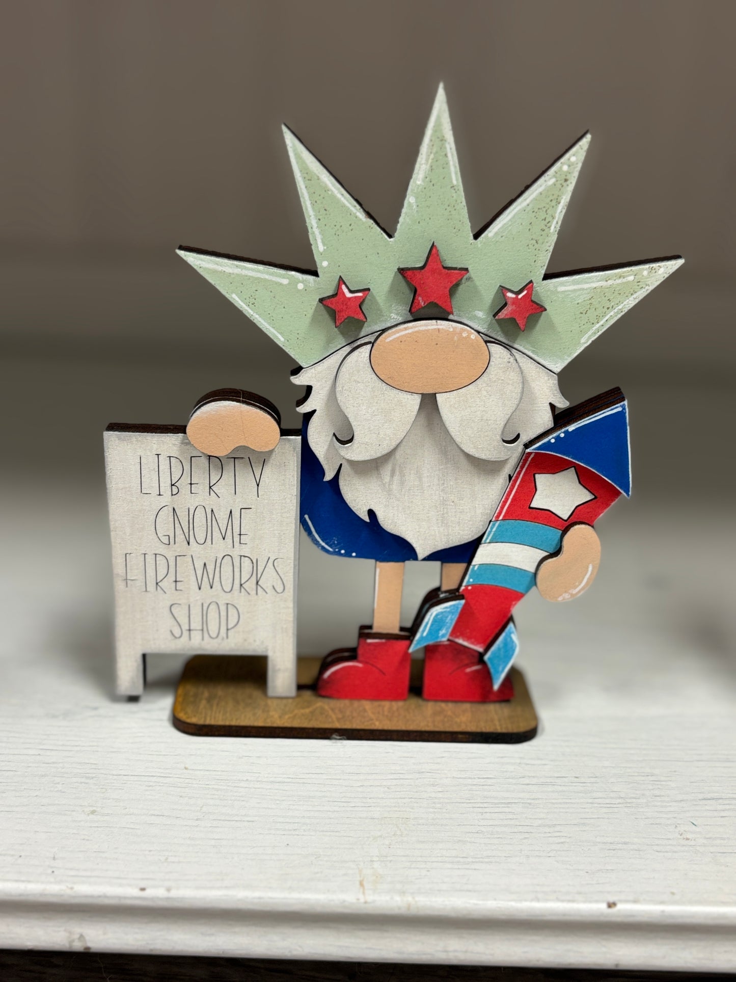 Mini standing patriotic gnomes