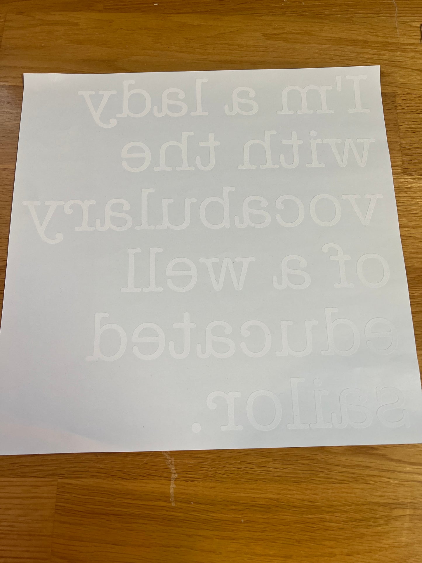 I’m a lady with the vocabulary…