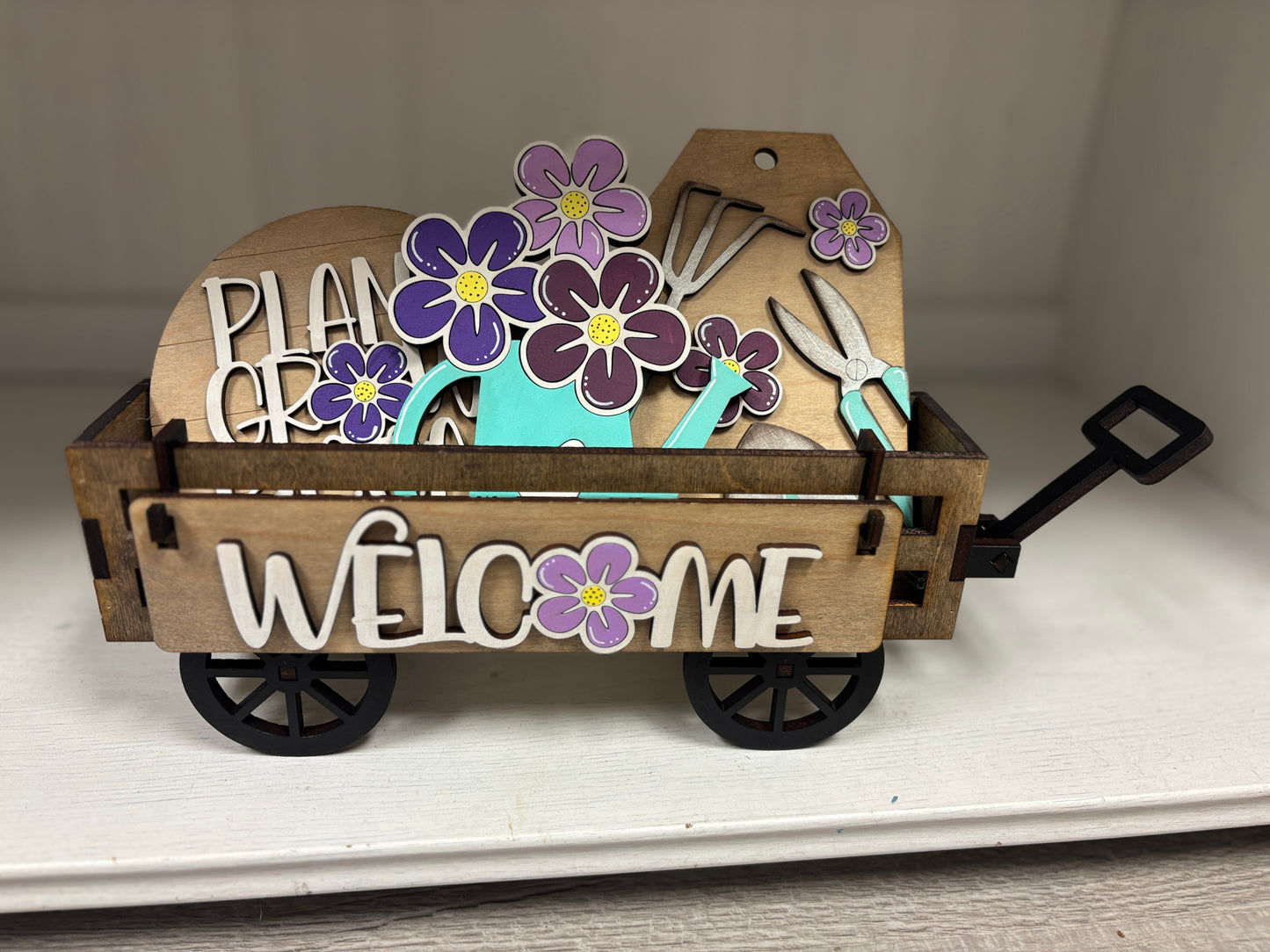 Welcome spring wagon/shelf set