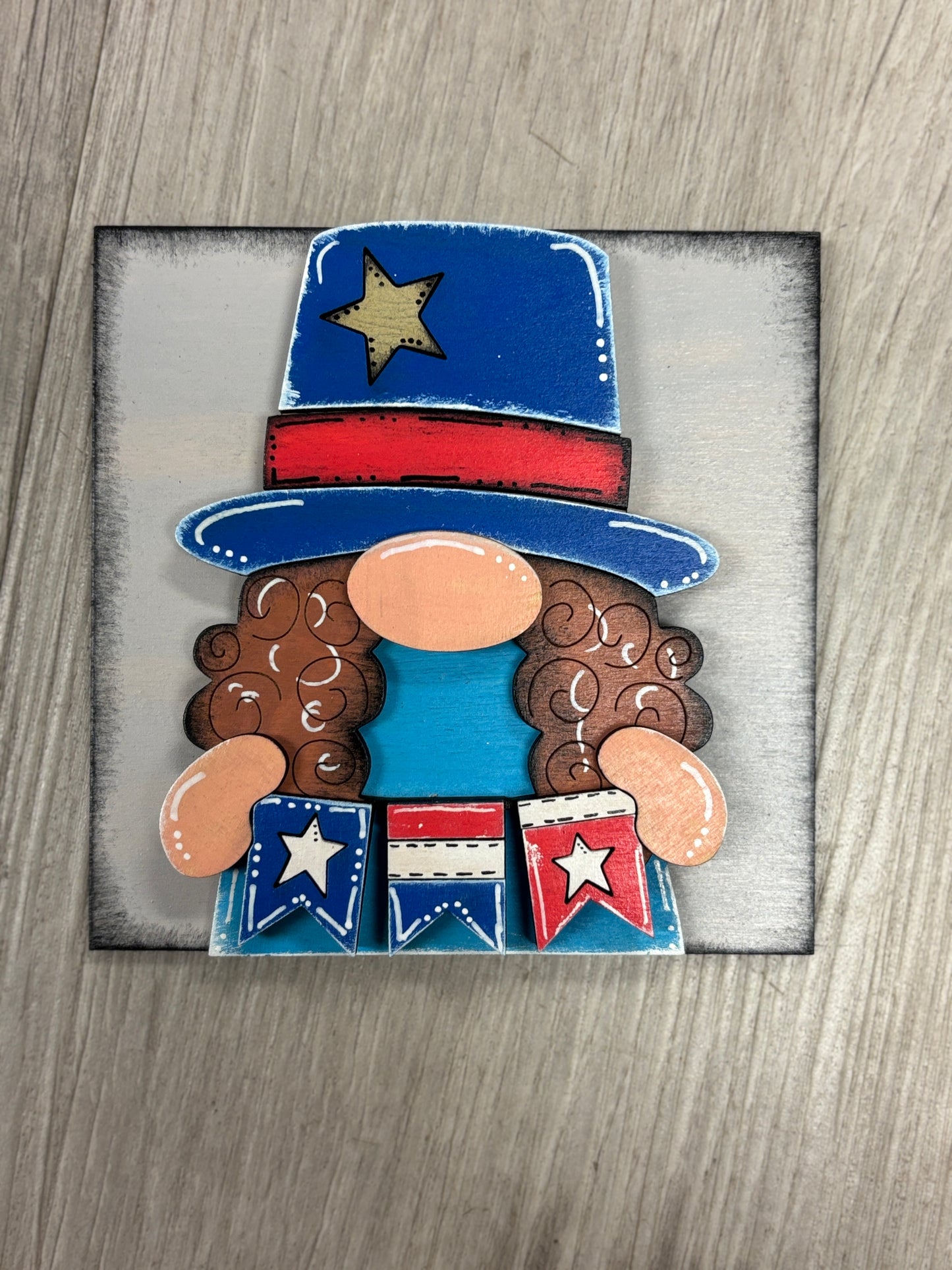 Patriotic gnomes interchangeable square and rectangle inserts