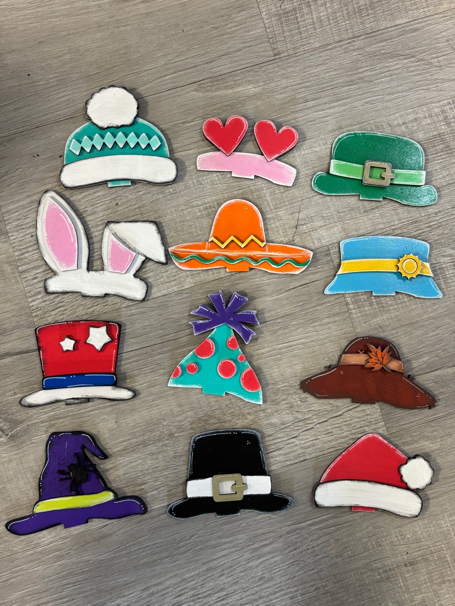 Interchangeable hats for the Standing Animals & gnomes