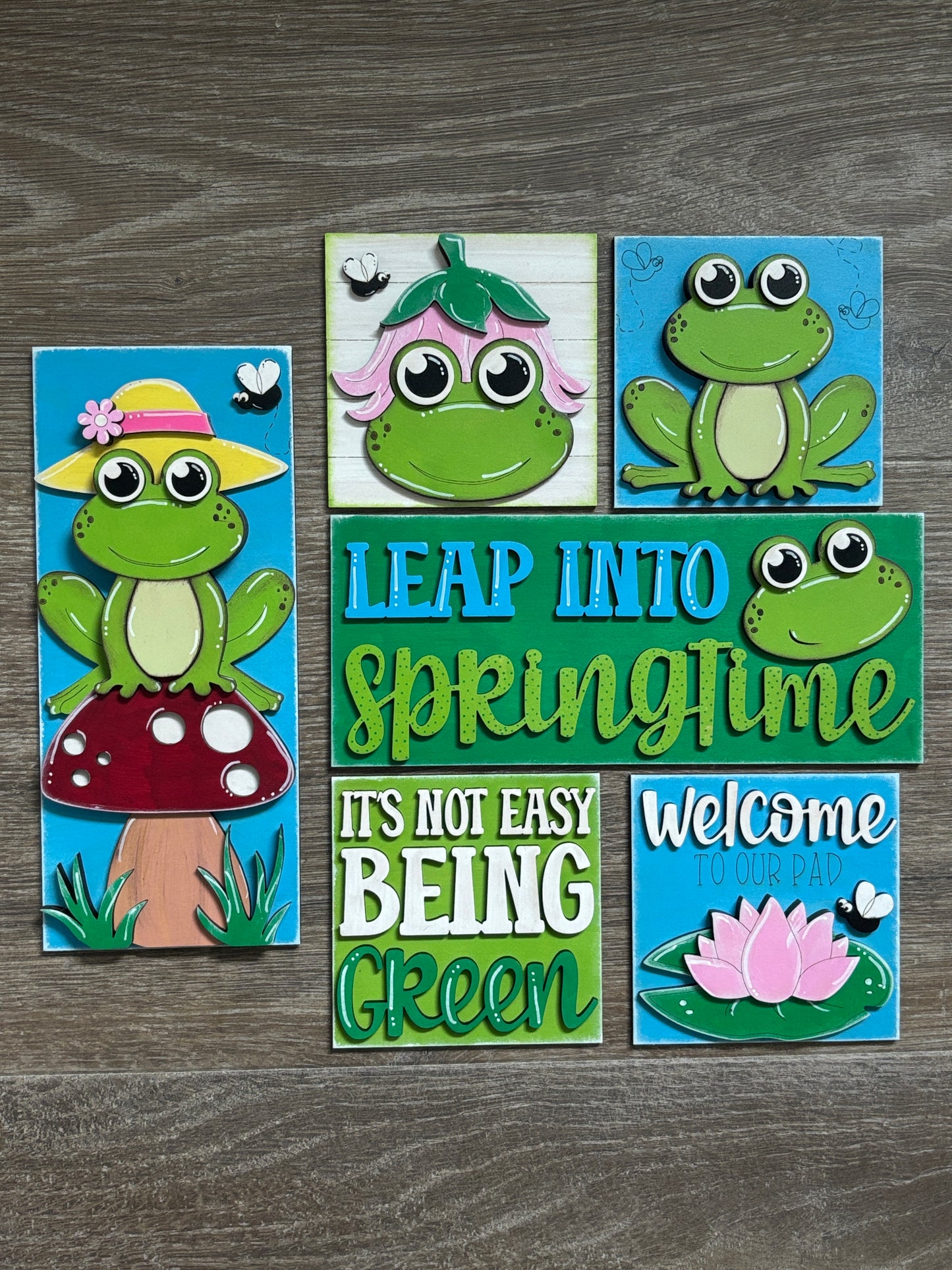Frog themed interchangeable square and rectangle inserts