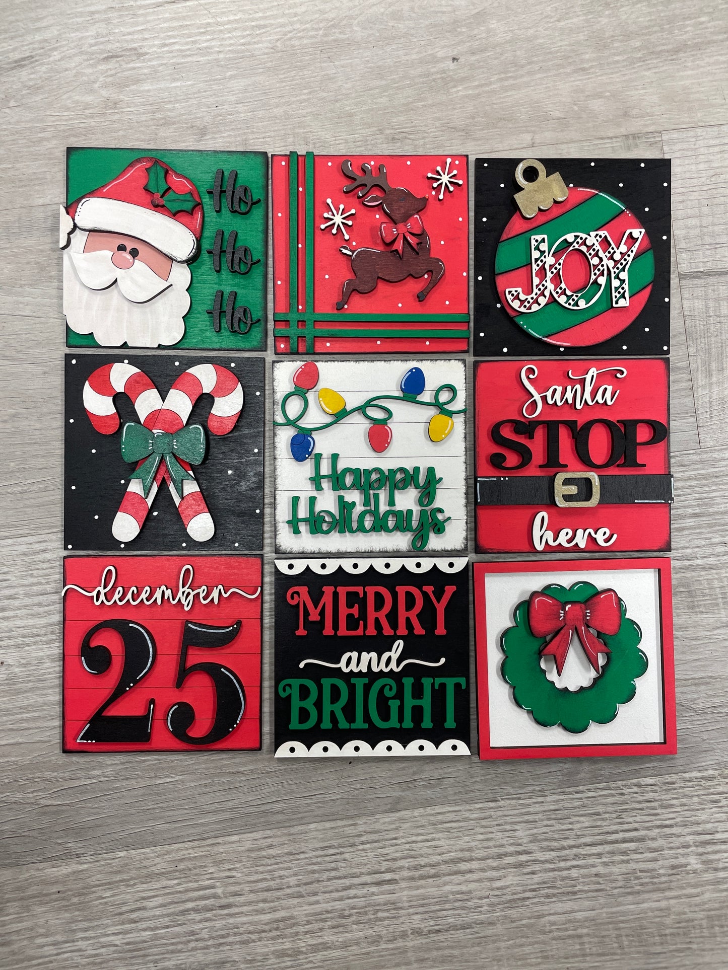 Christmas interchangeable square inserts