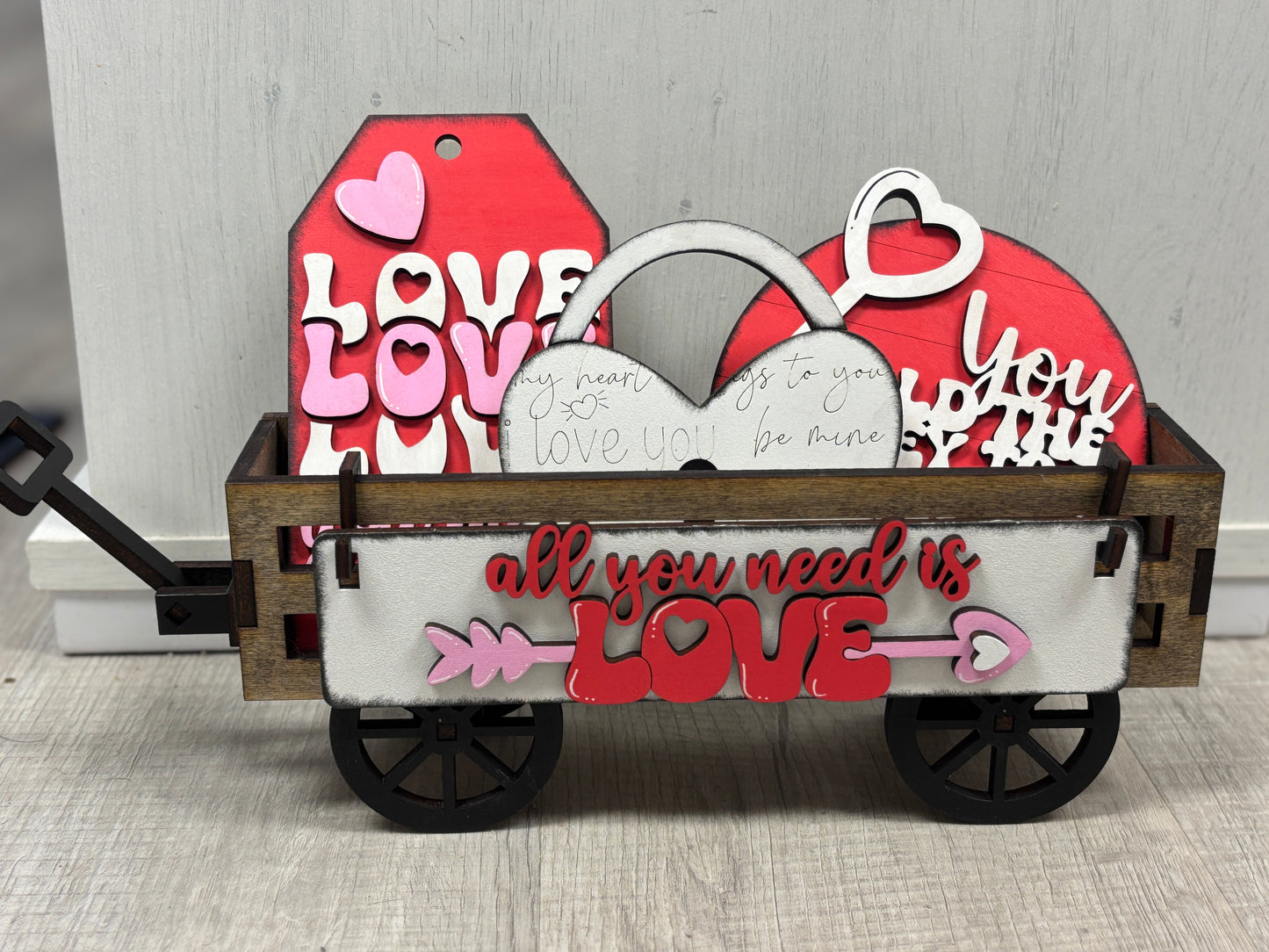 Valentine’s - All you need is Love wagon/shelf insert set