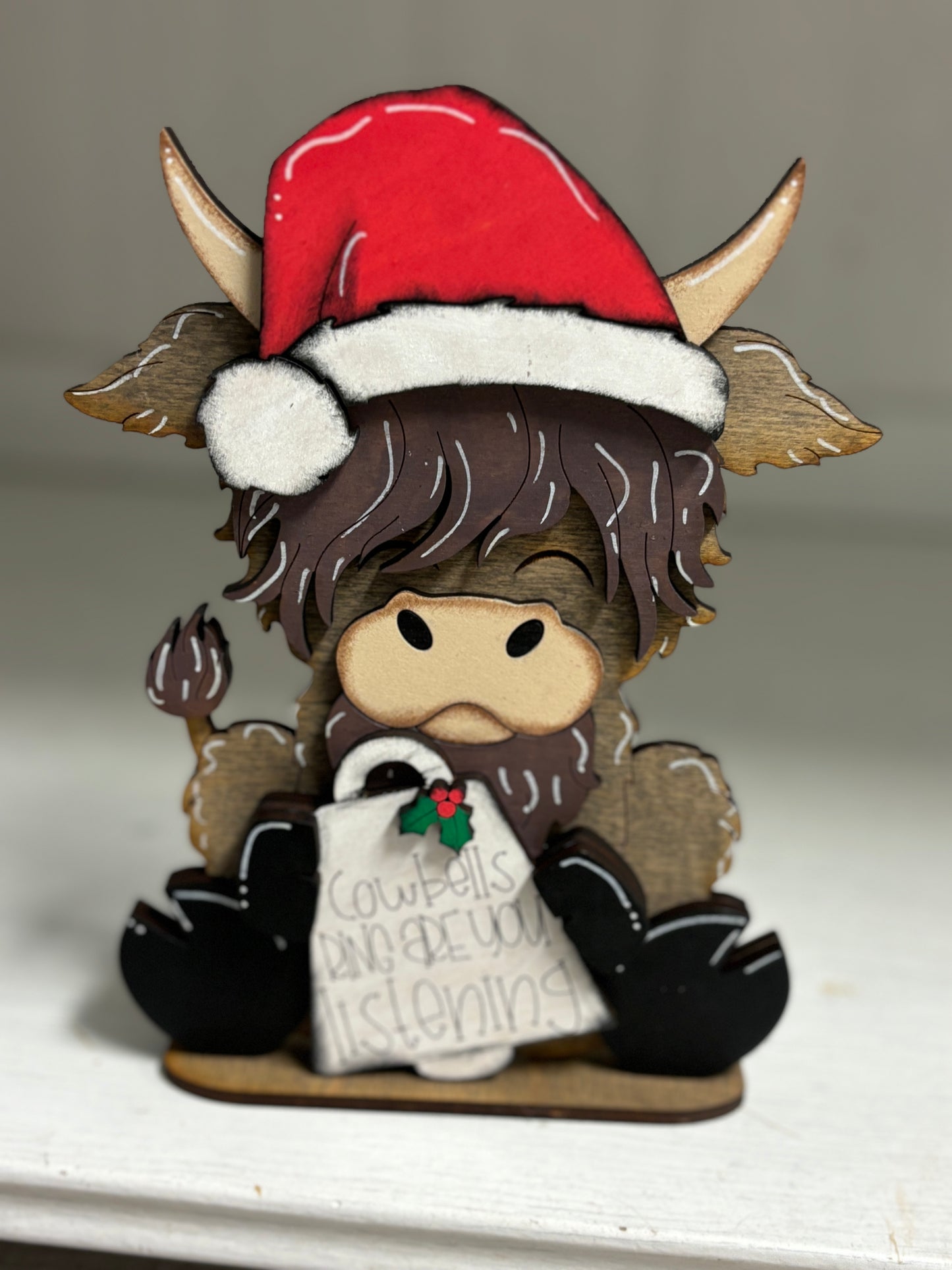Standing Christmas highland cows