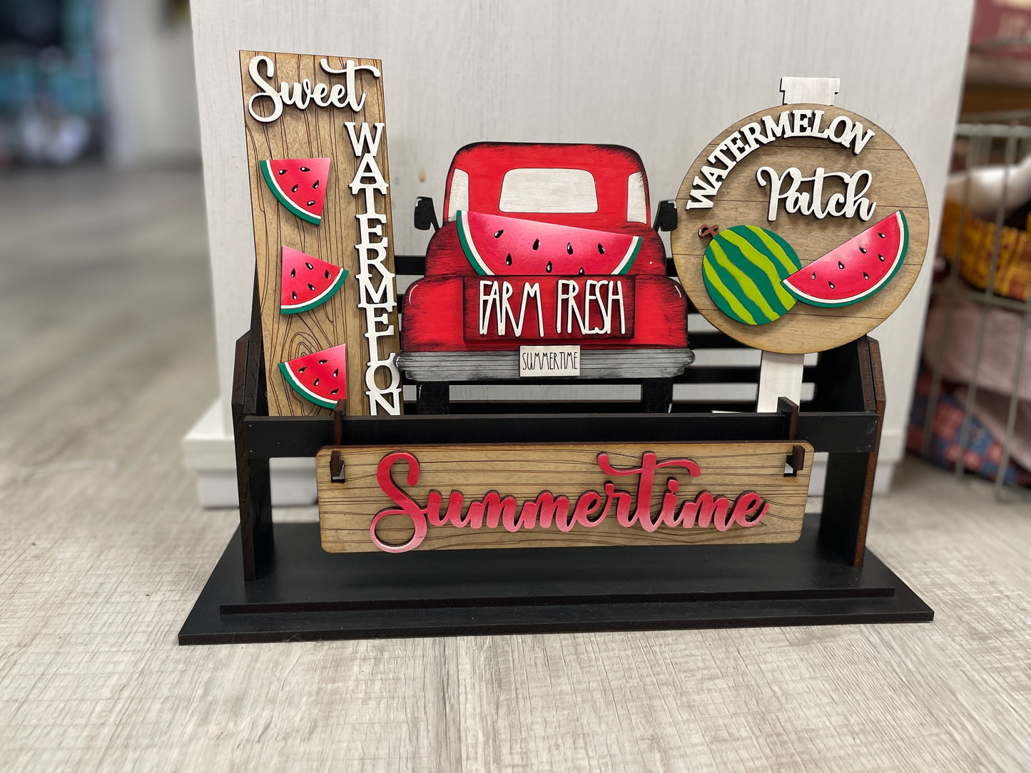 Summertime watermelon wagon/shelf set