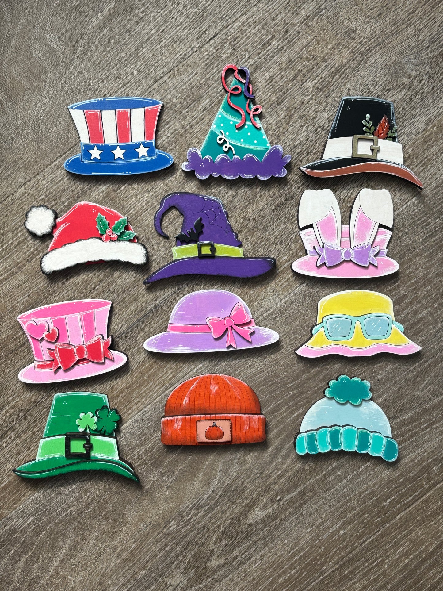 Interchangeable hats for the Standing Animals & gnomes