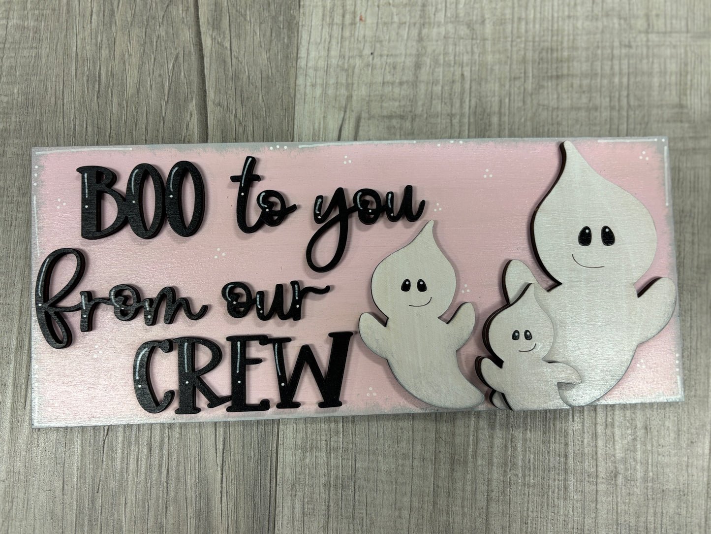 Pink Ghost Halloween interchangeable square & rectangle inserts