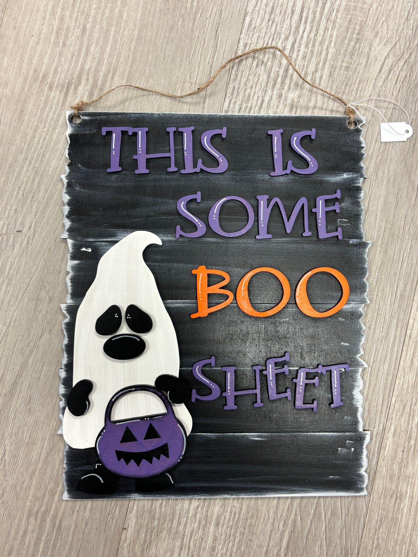 ghost gnome halloween sign