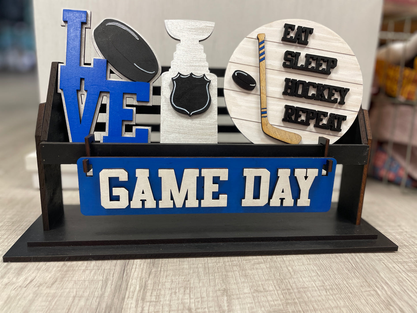 Hockey wagon/shelf/crate set