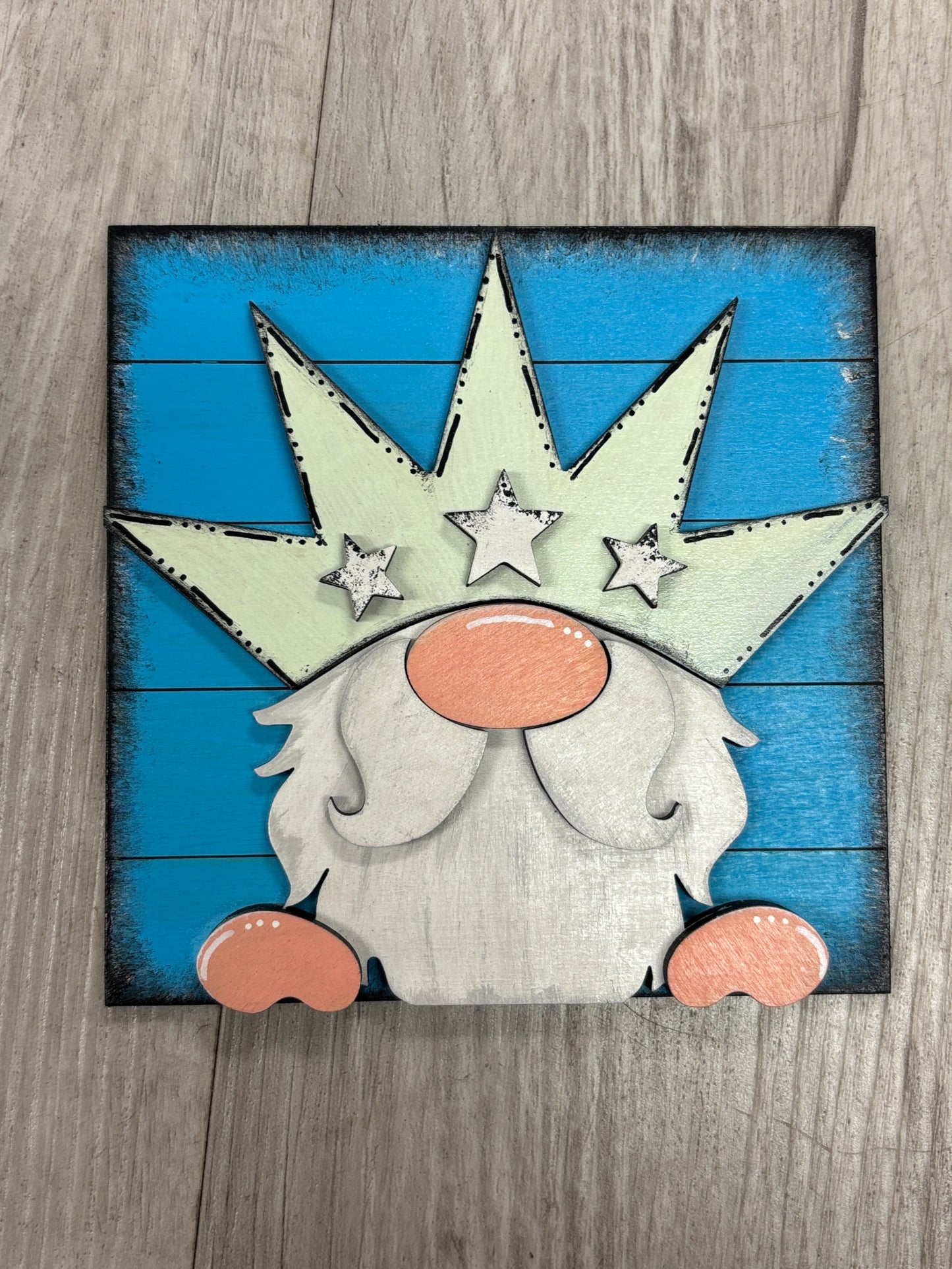 Patriotic gnomes interchangeable square and rectangle inserts