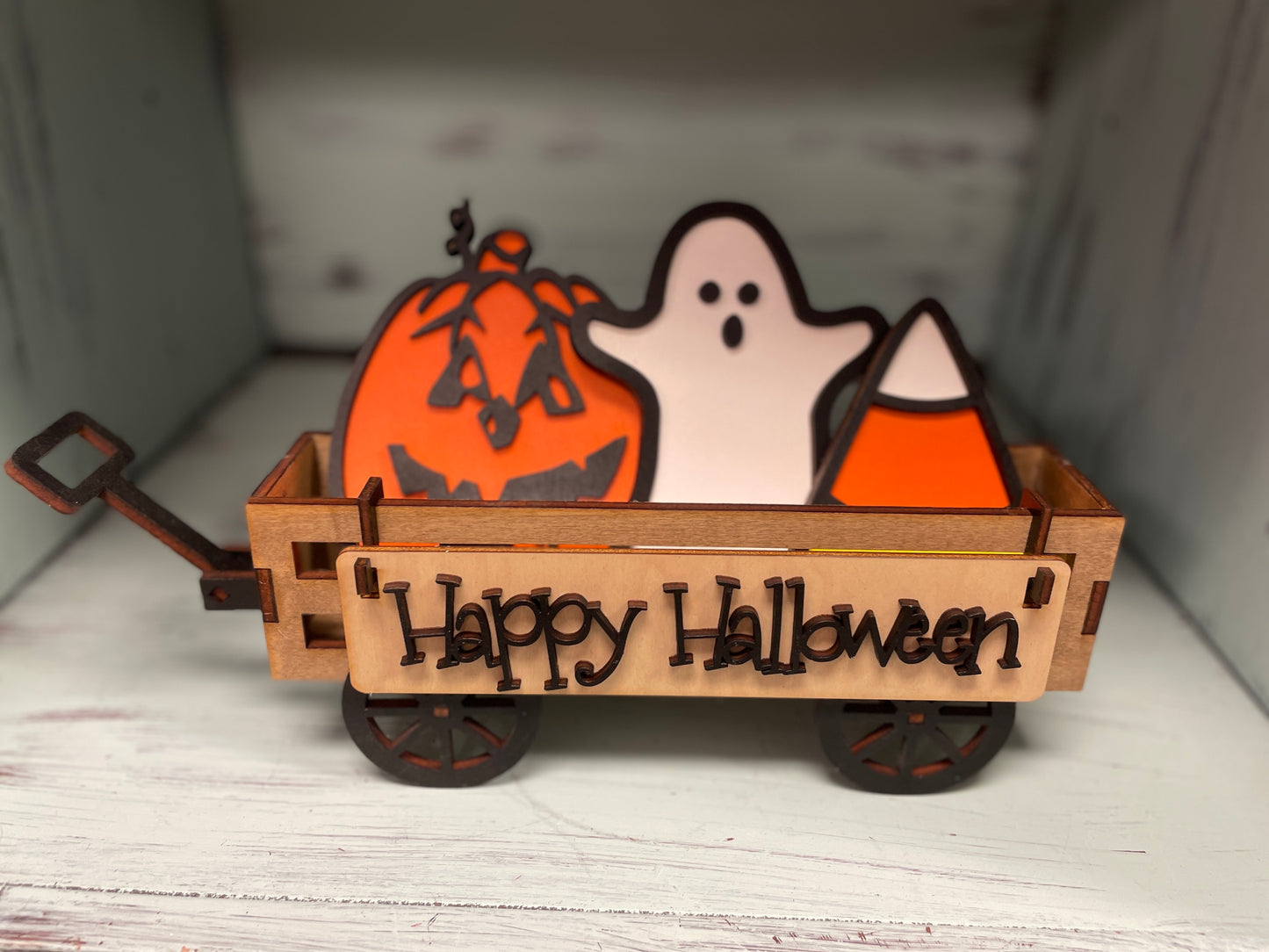 Happy Halloween interchangeable insert set for wagon and shelf