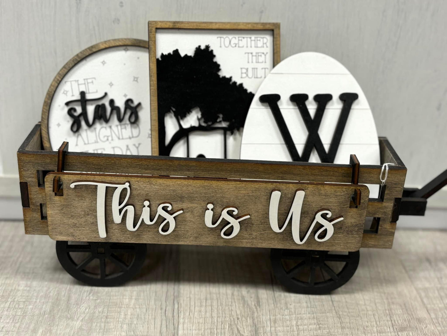 This is us, anniversary interchangeable set for wagon and shelf