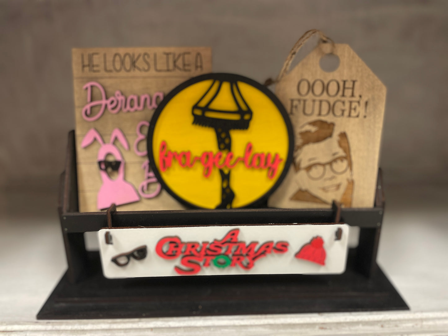 Christmas story interchangeable wagon/shelf insert set