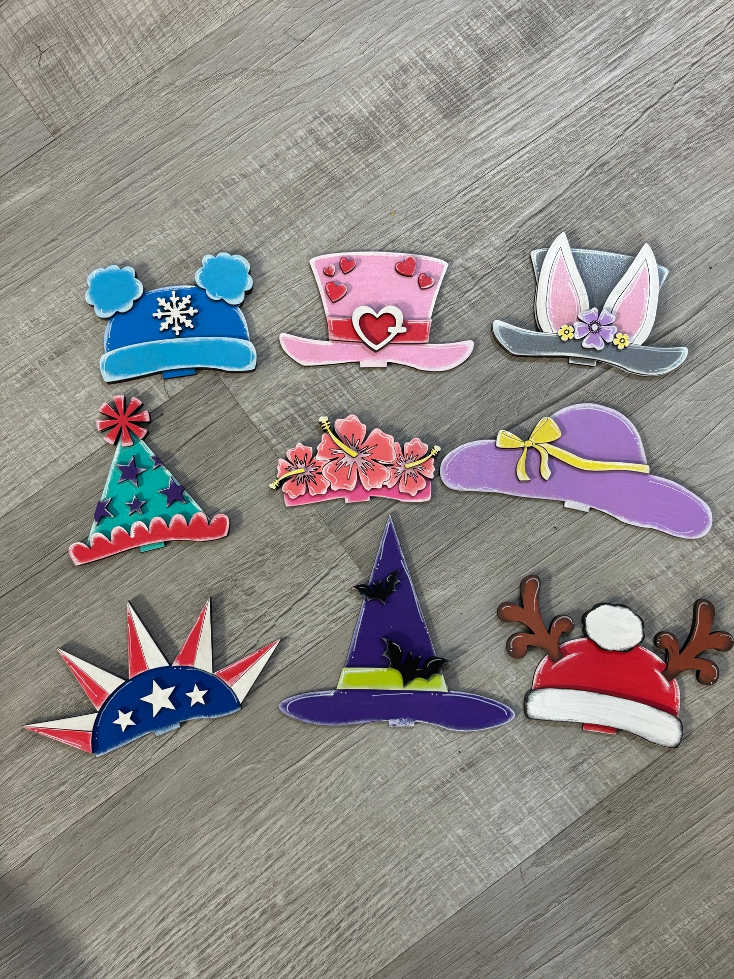 Interchangeable hats for the Standing Animals & gnomes