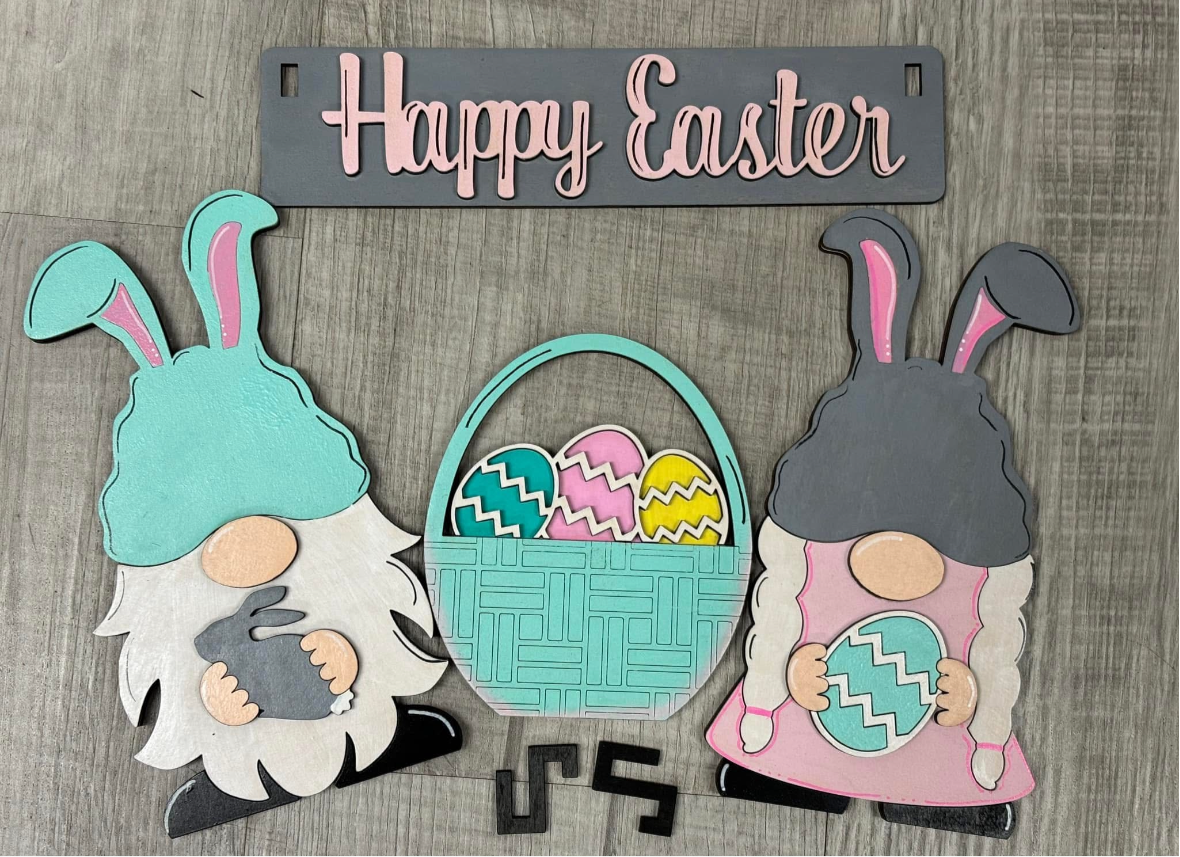 Easter gnome wagon/shelf set