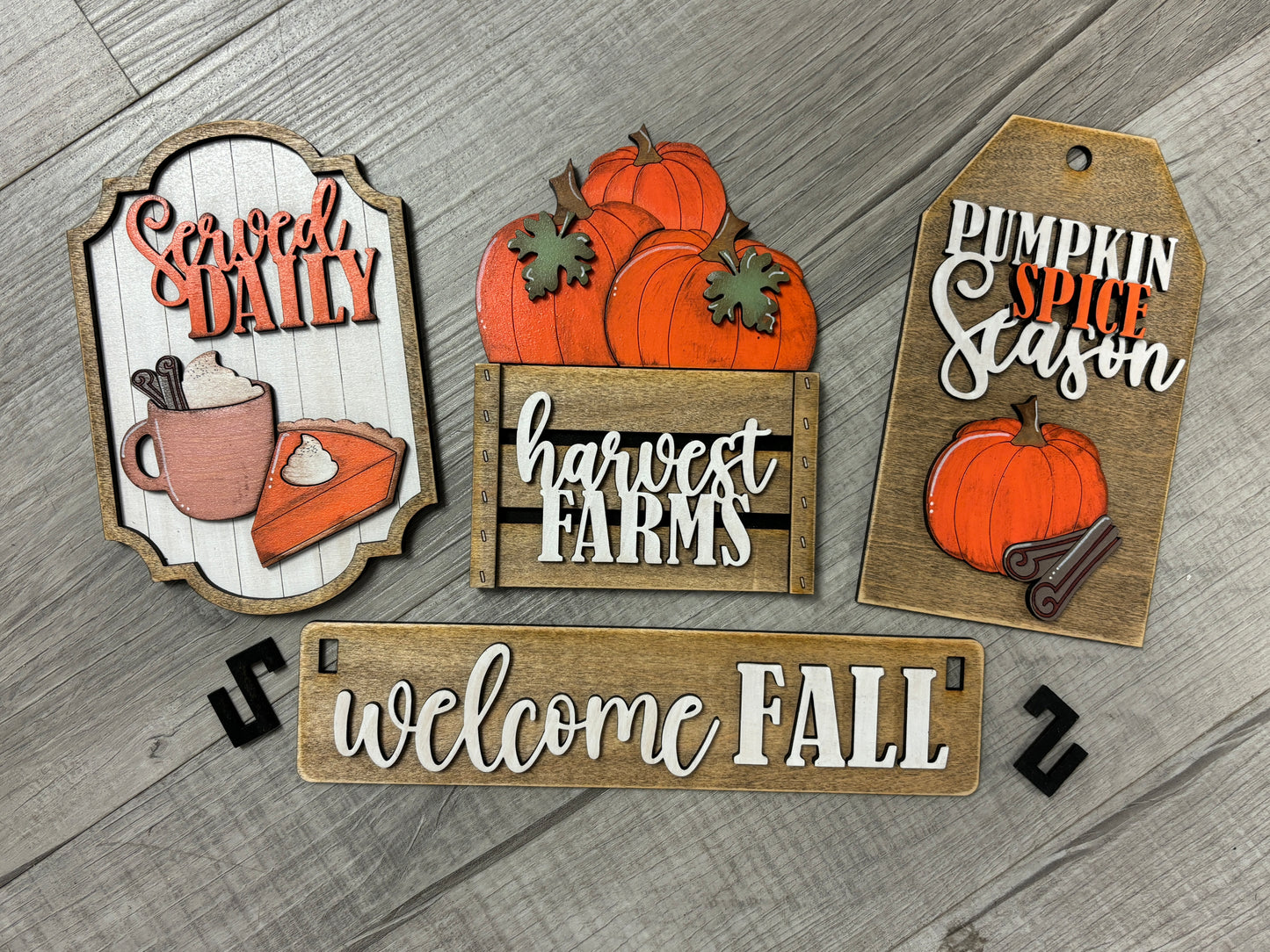 Welcome fall interchangeable set for wagon and shelf