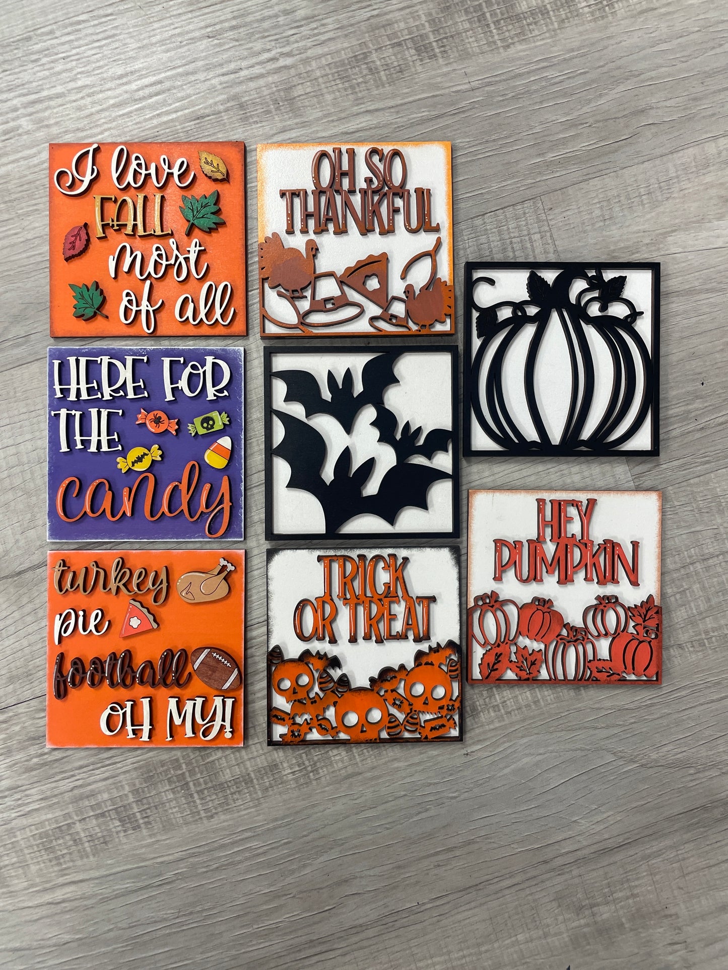 Fall and Halloween interchangeable square inserts