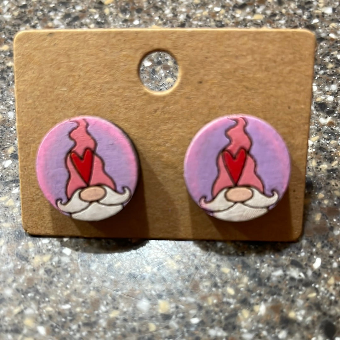 Valentine’s gnome earrings
