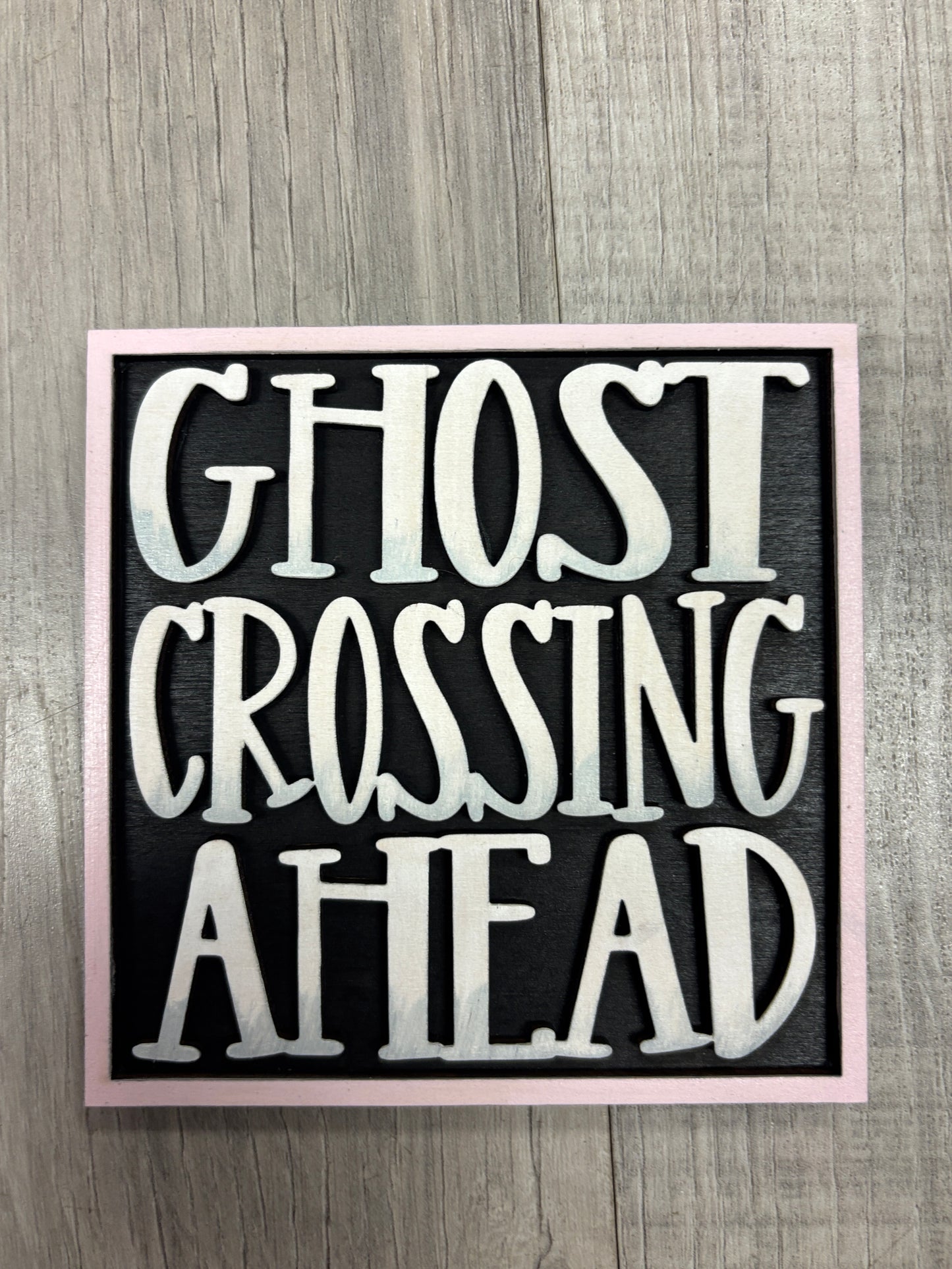 Pink Ghost Halloween interchangeable square & rectangle inserts