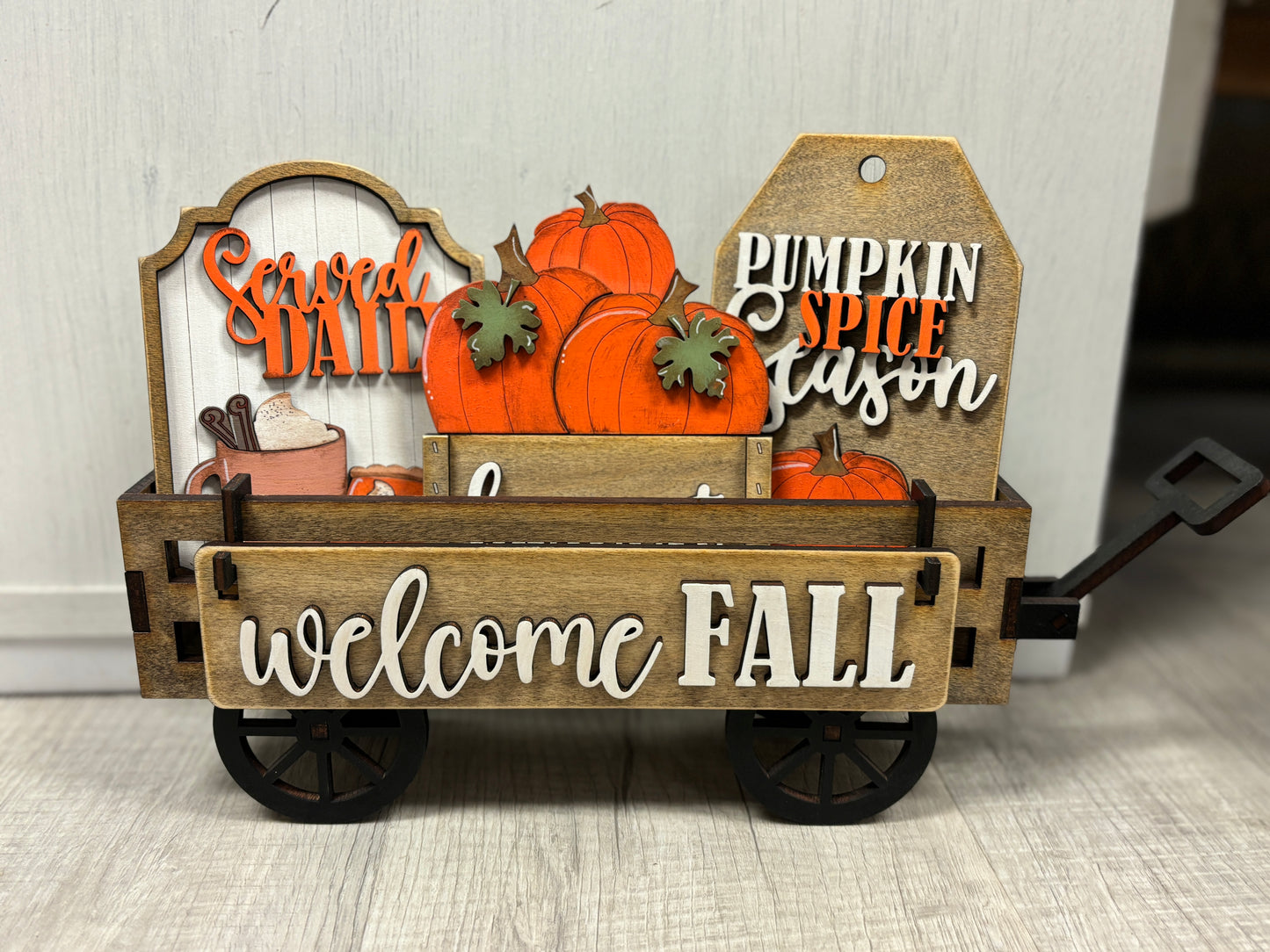 Welcome fall interchangeable set for wagon and shelf