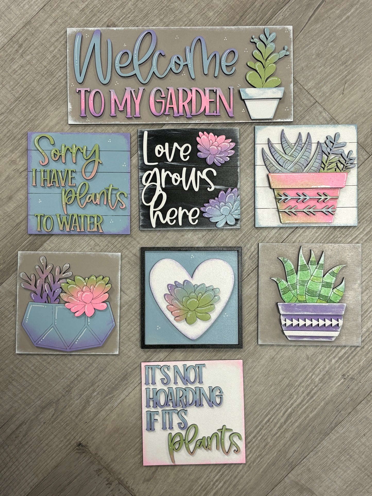 Succulent interchangeable square and rectangle inserts