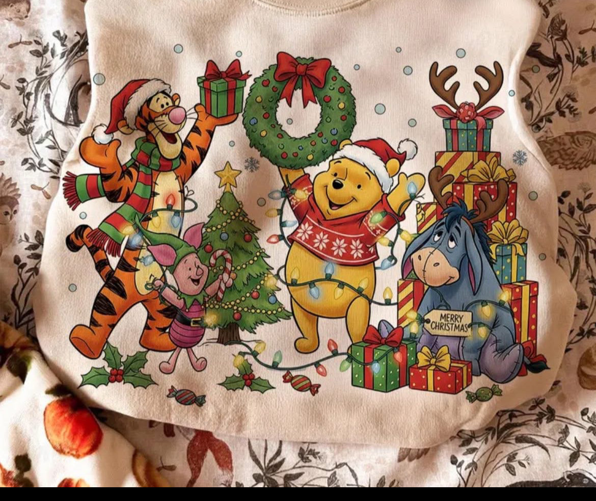 Pooh and friends Christmas crew sweatshirt