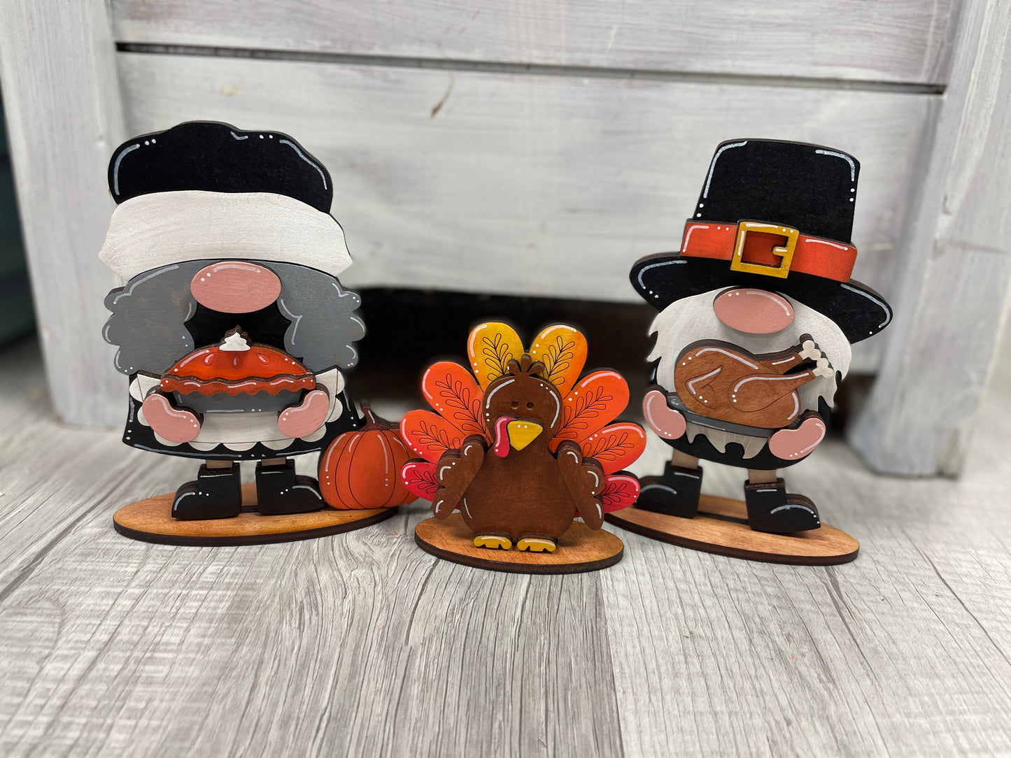 Mini standing gnome Thanksgiving set