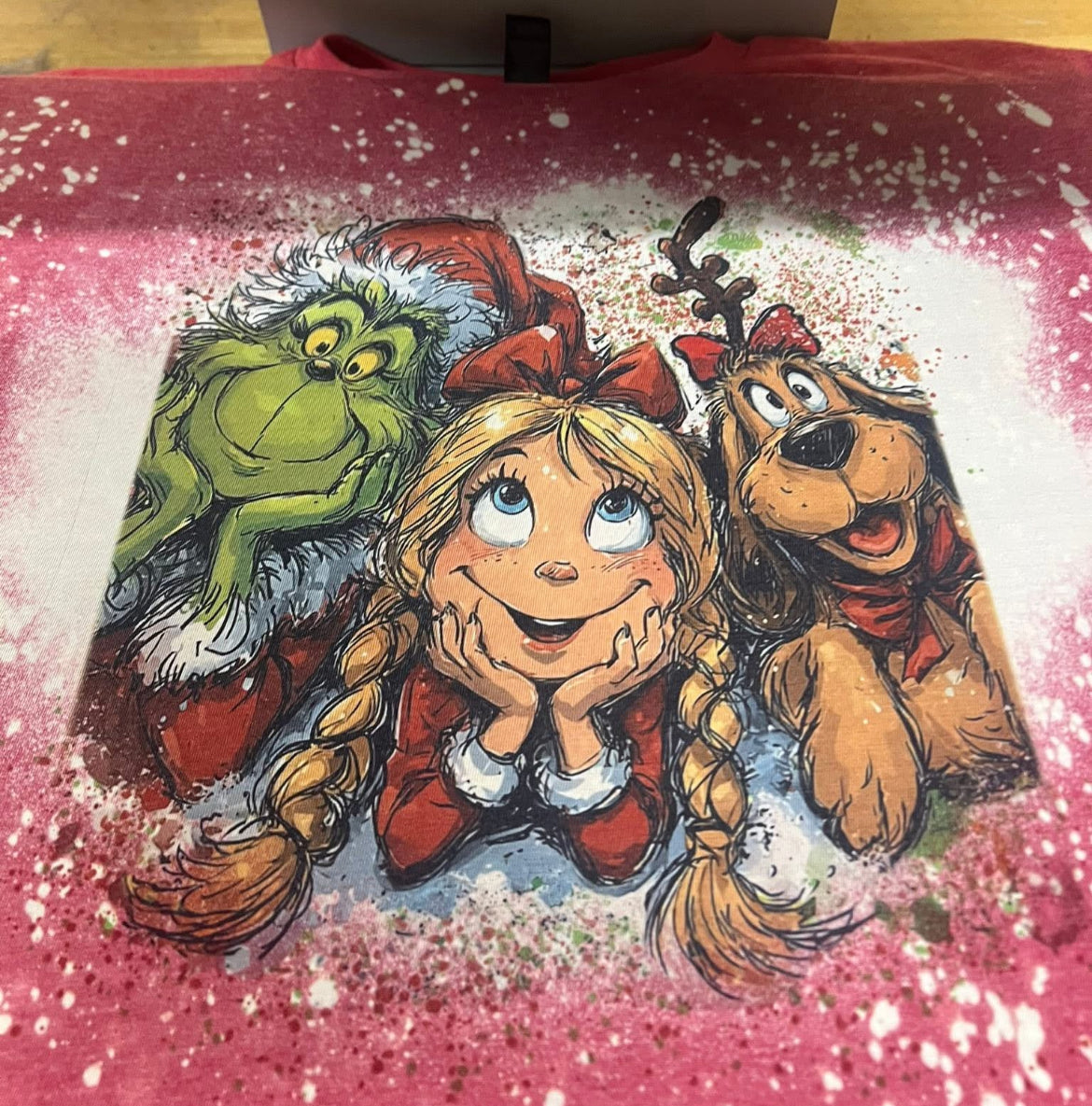 Grinch Cindy & max bleached tee