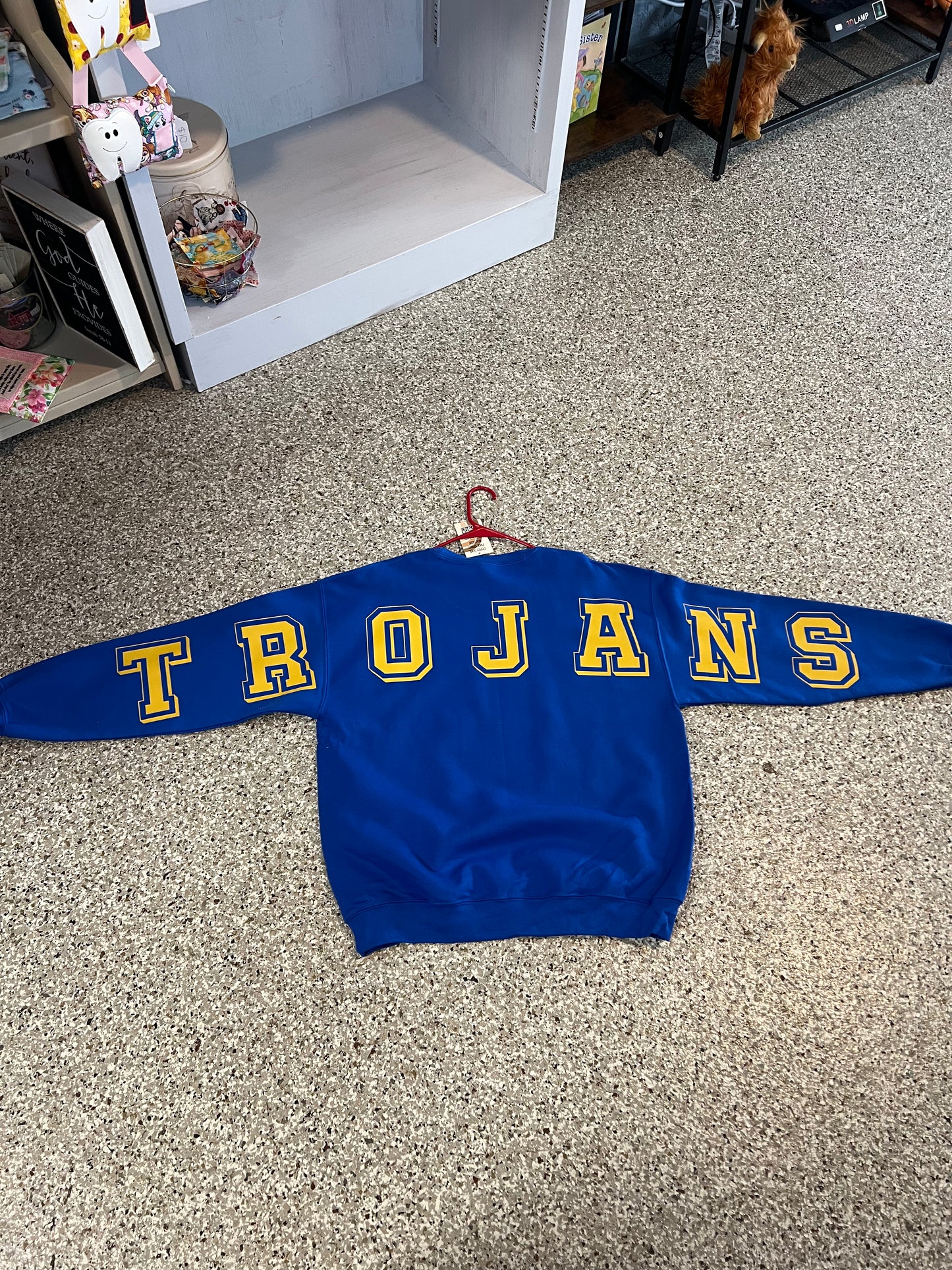 Varsity oversized Trojan crew