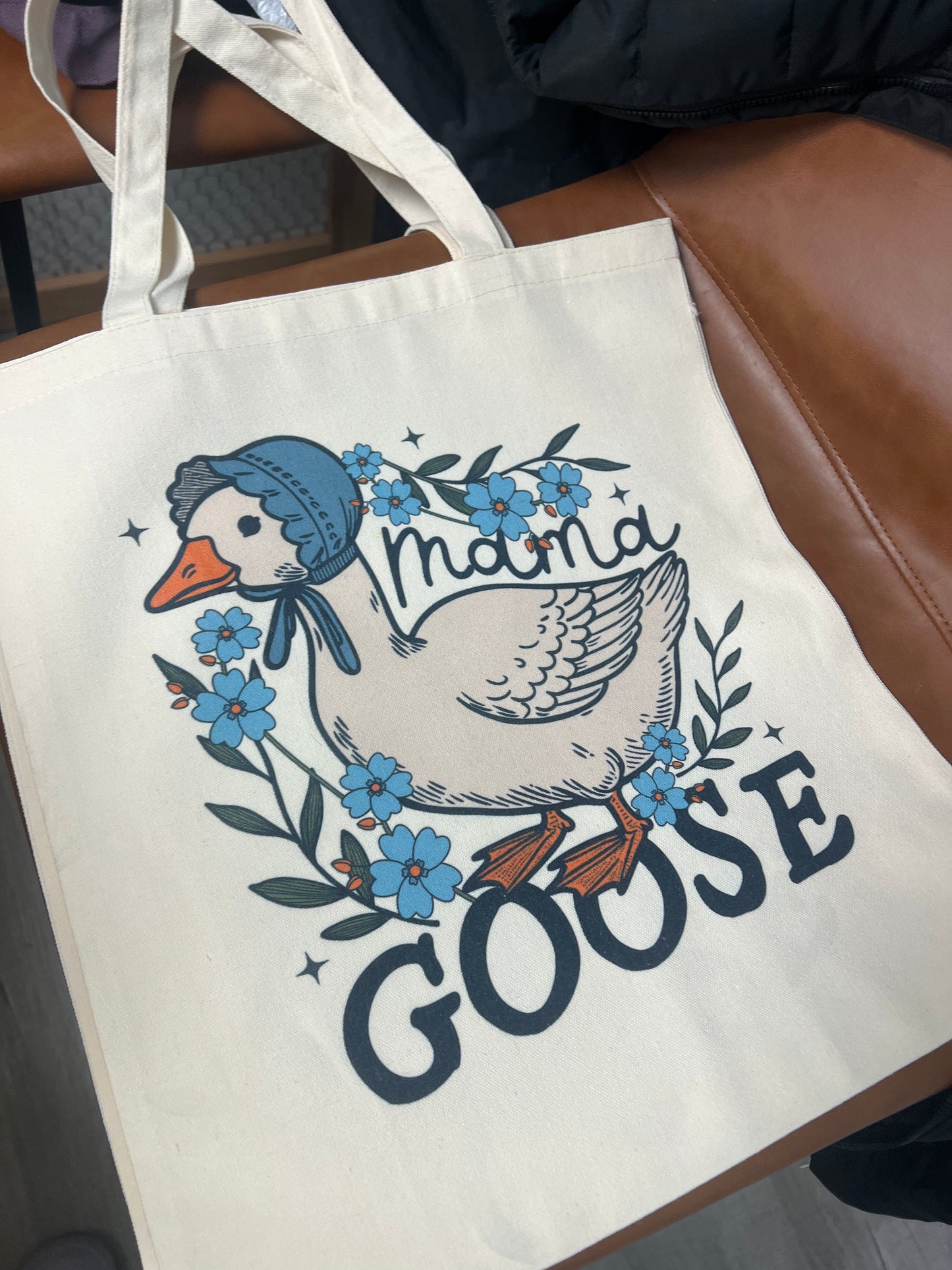 Mama goose tote bag
