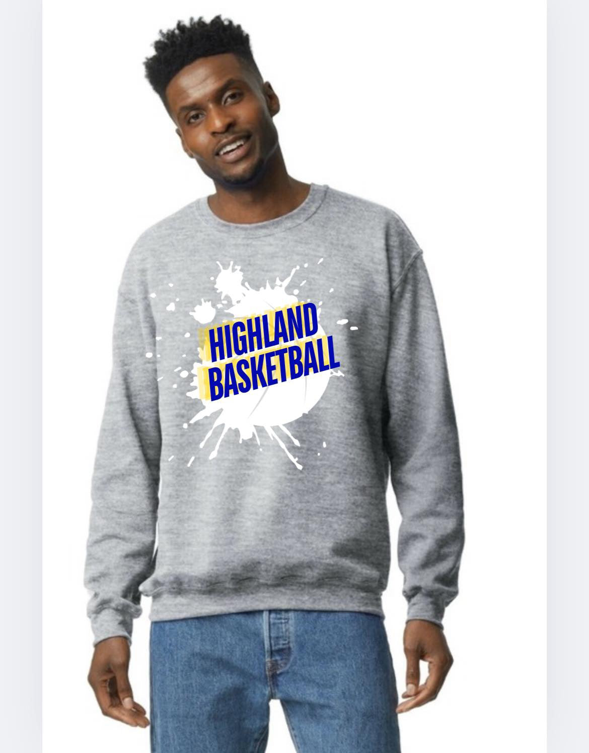 Highland basketball crew gray